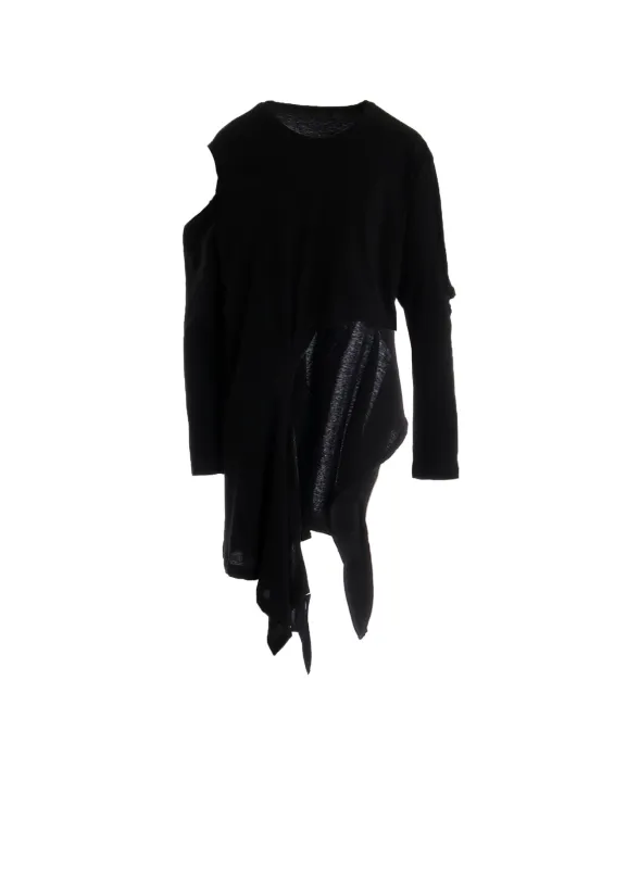 HARD-TWISTED JERSEY HOLLOW LONG SLEEVE TEE made by Yohji Yamamoto