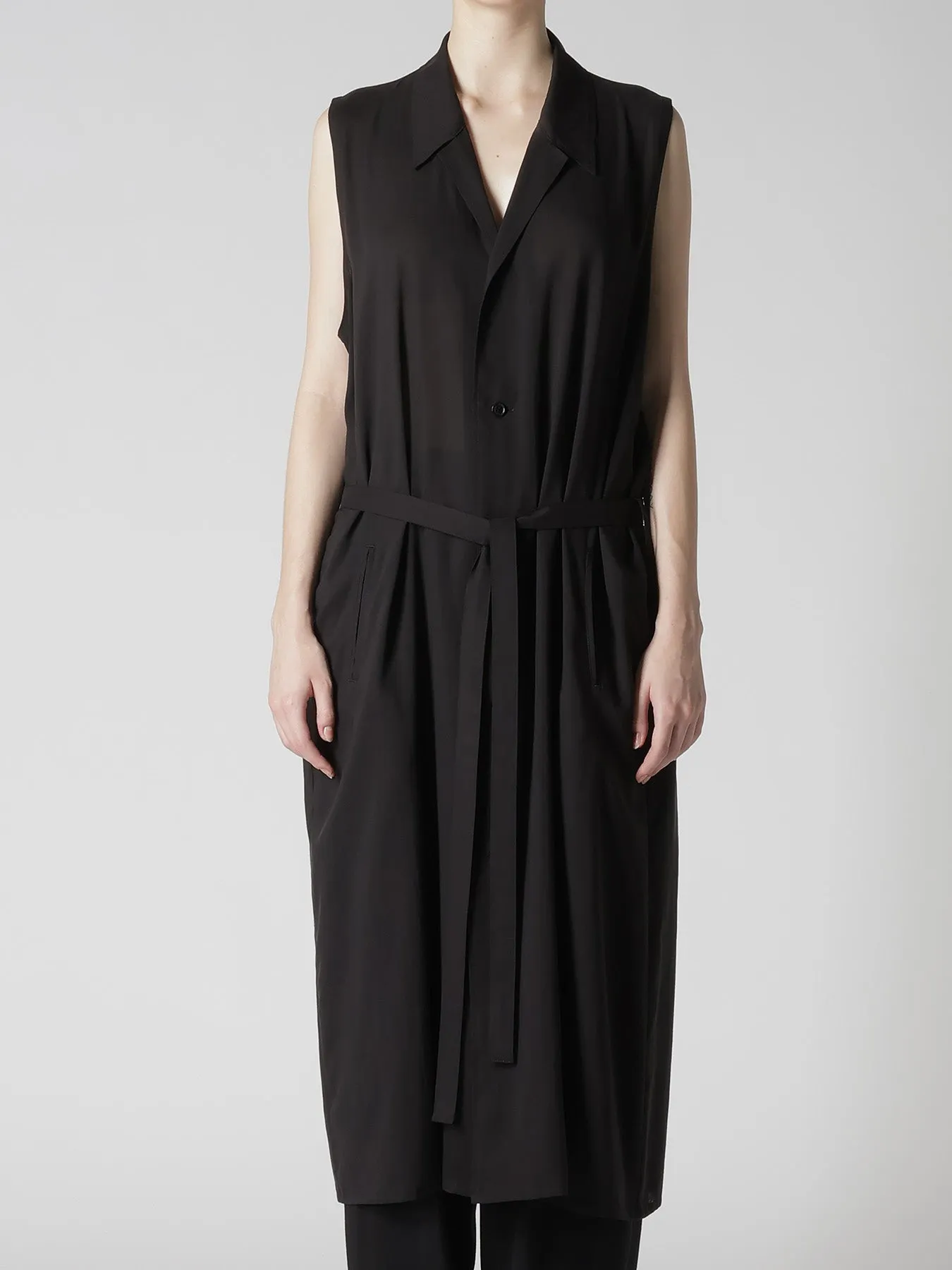 CELLULOSE LAWN BELTED DRESS sold by Yohji Yamamoto product image thumbnail 2