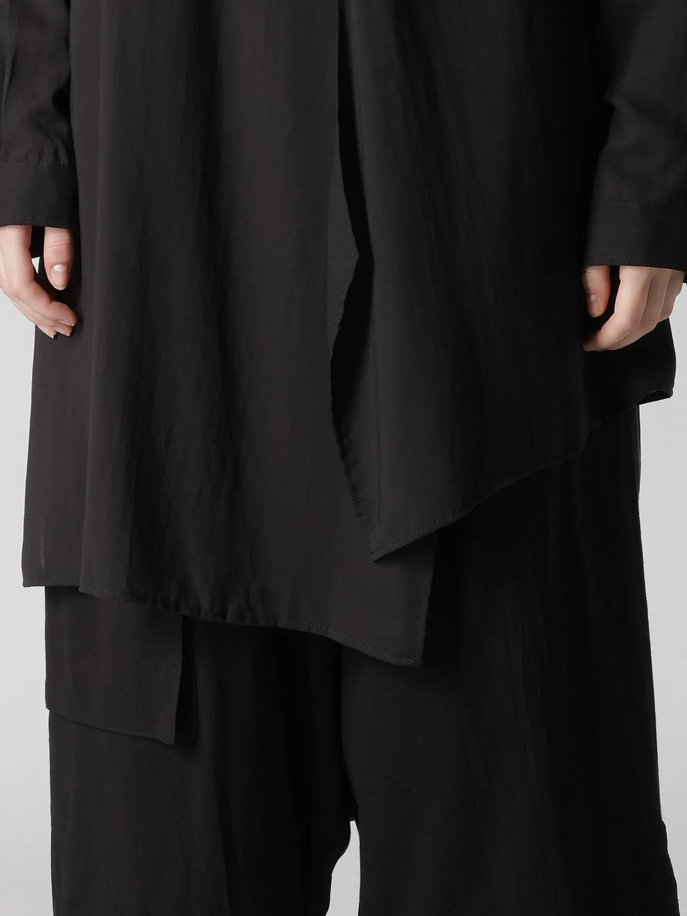 CELLULOSE LAWN STAND COLLAR BLOUSE sold by Yohji Yamamoto product image thumbnail 3