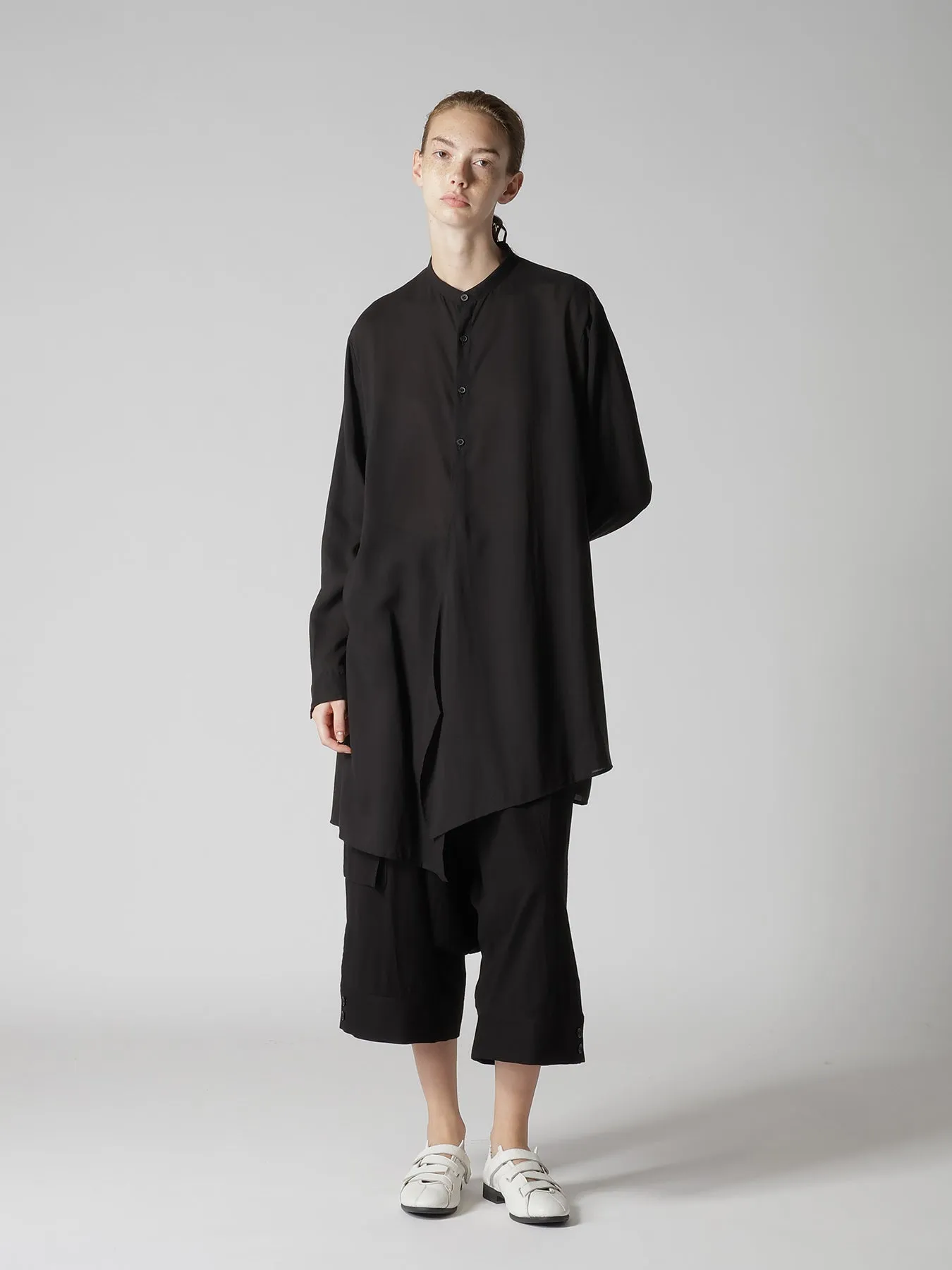 CELLULOSE LAWN STAND COLLAR BLOUSE sold by Yohji Yamamoto product image thumbnail 5
