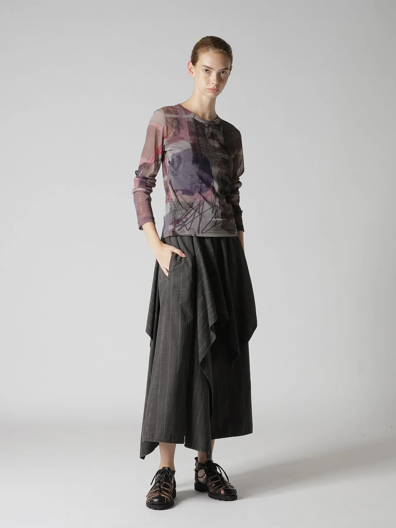 TULLE VASE COLLAGE PRINT LONG SLEEVE TEE sold by Yohji Yamamoto product image thumbnail 4