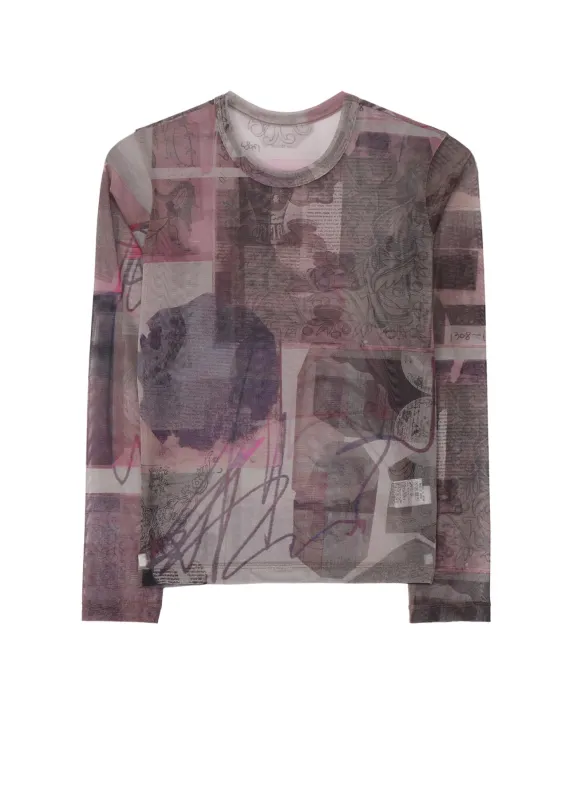 TULLE VASE COLLAGE PRINT LONG SLEEVE TEE made by Yohji Yamamoto
