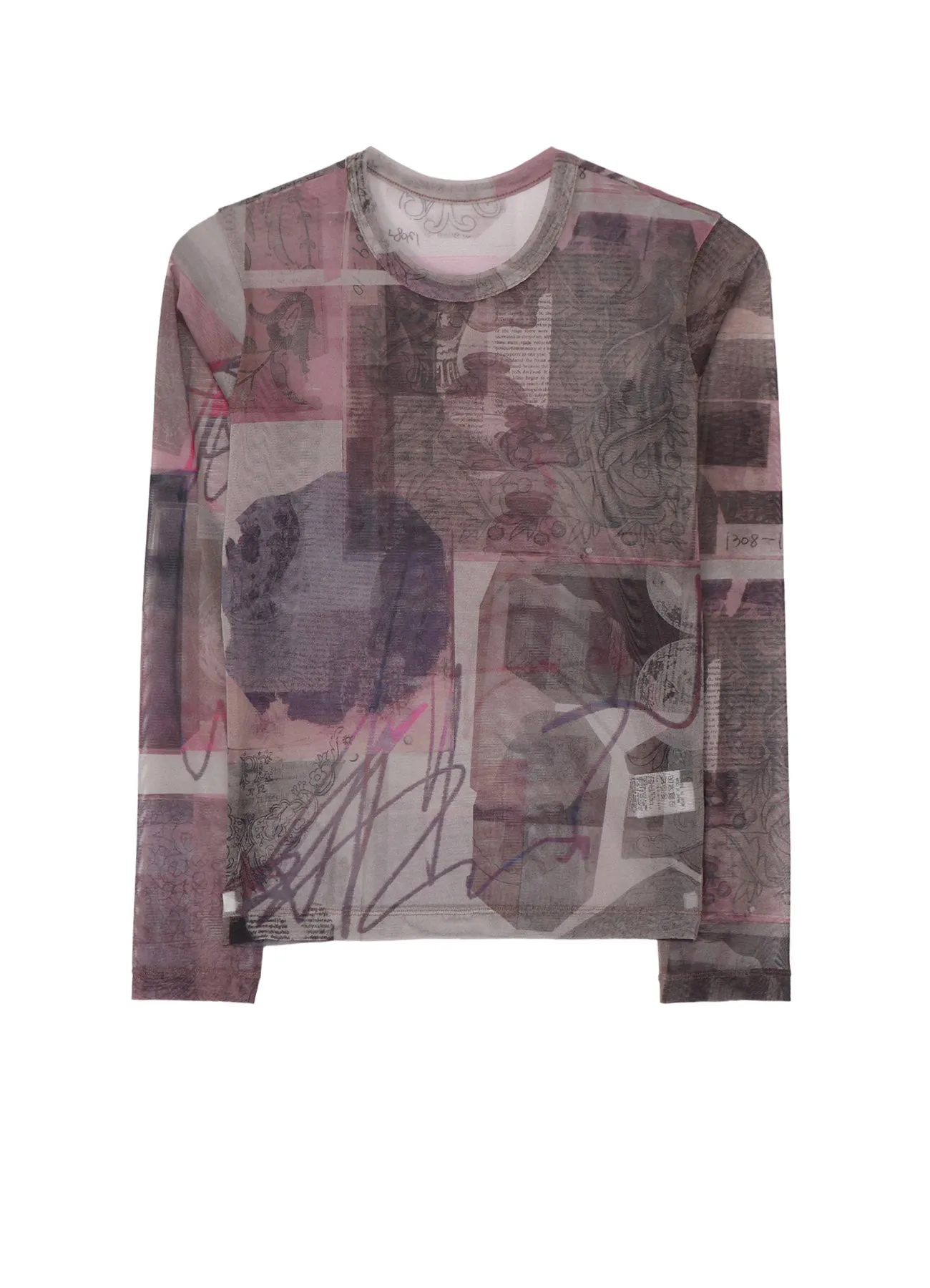 TULLE VASE COLLAGE PRINT LONG SLEEVE TEE sold by Yohji Yamamoto