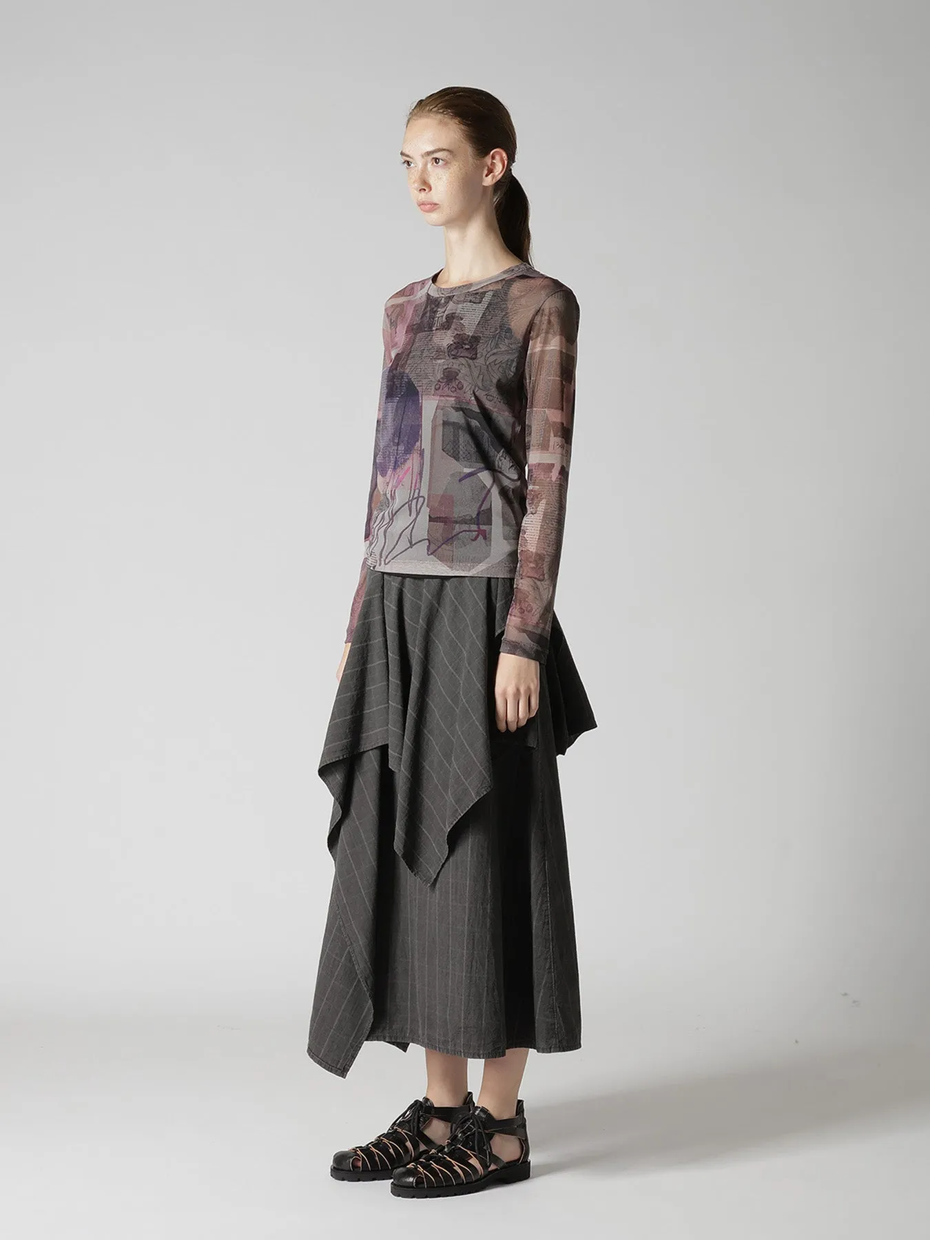TULLE VASE COLLAGE PRINT LONG SLEEVE TEE sold by Yohji Yamamoto product image thumbnail 5