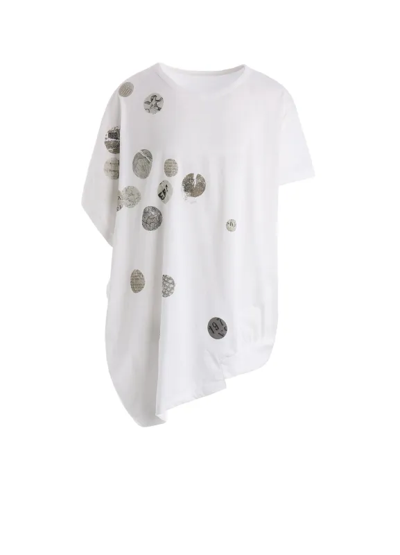 JERSEY ANGEL DOT PIGMENT PRINT ASYMMETRIC TEE made by Yohji Yamamoto