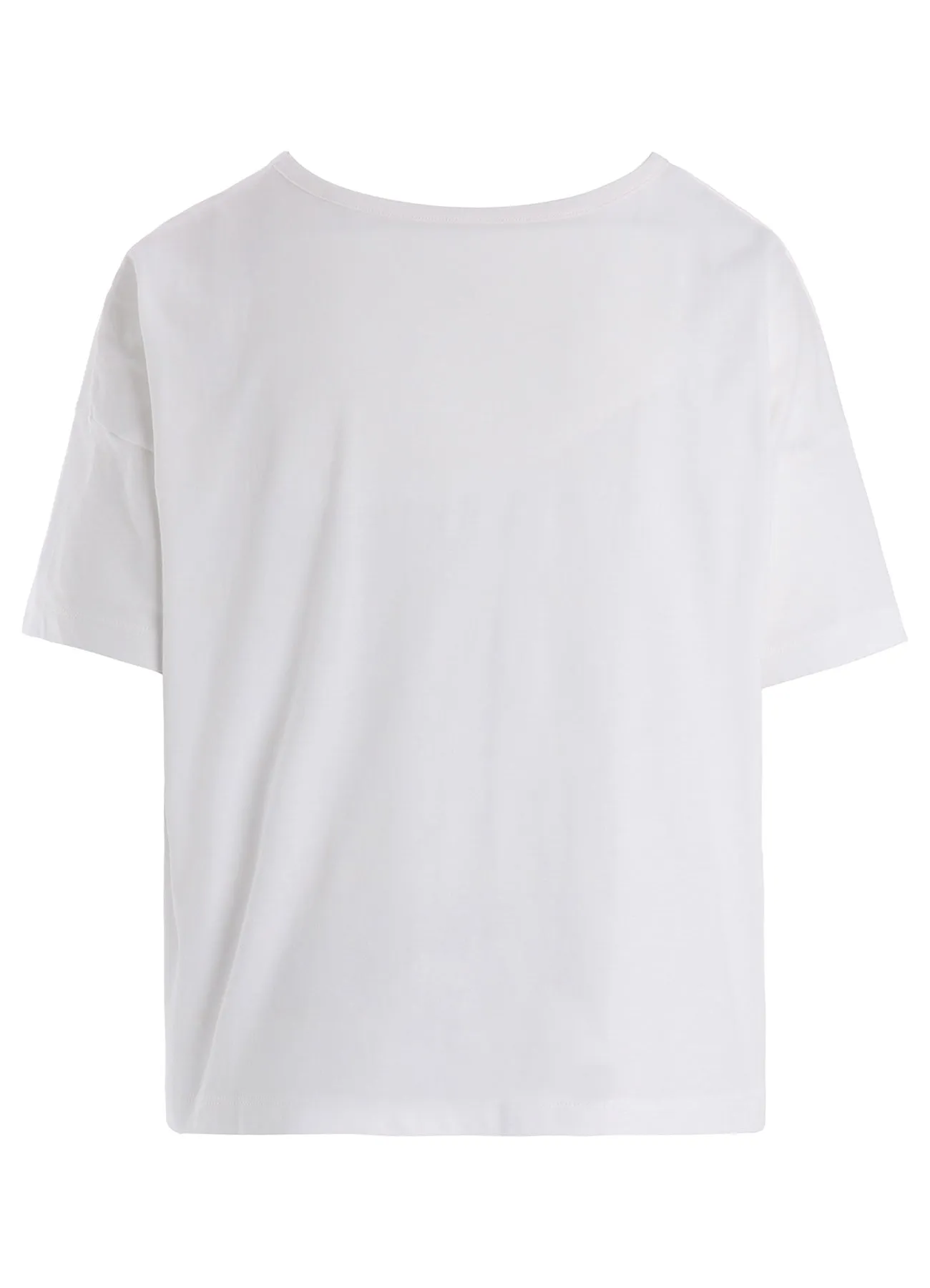 COTTON JERSEY FLOWER PRINT ROUND NECK LOOSE TEE sold by Yohji Yamamoto product image thumbnail 4