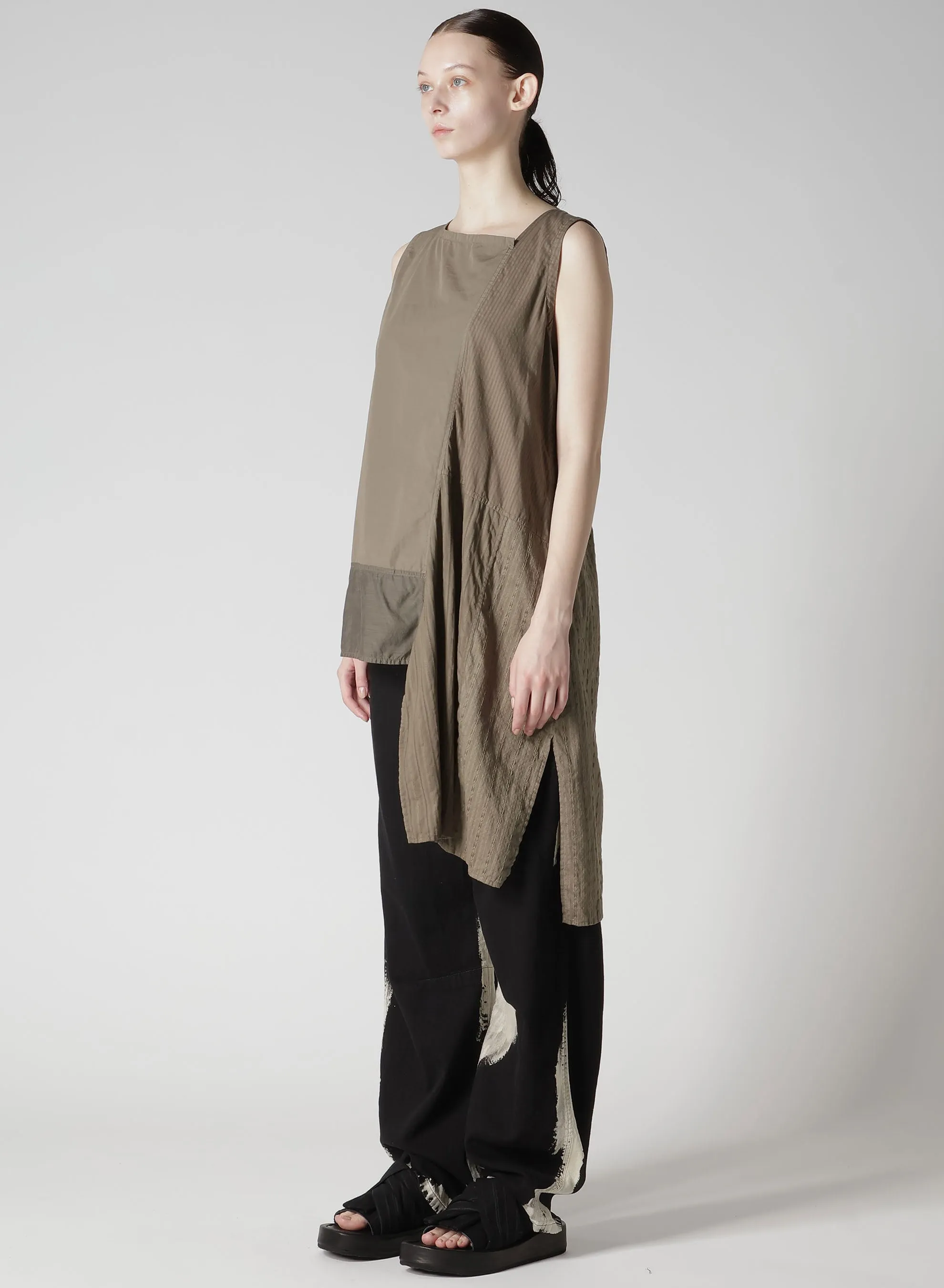 PATCHWORK ASYMETERIC SLEEVELESS BLOUSE sold by Yohji Yamamoto product image thumbnail 5
