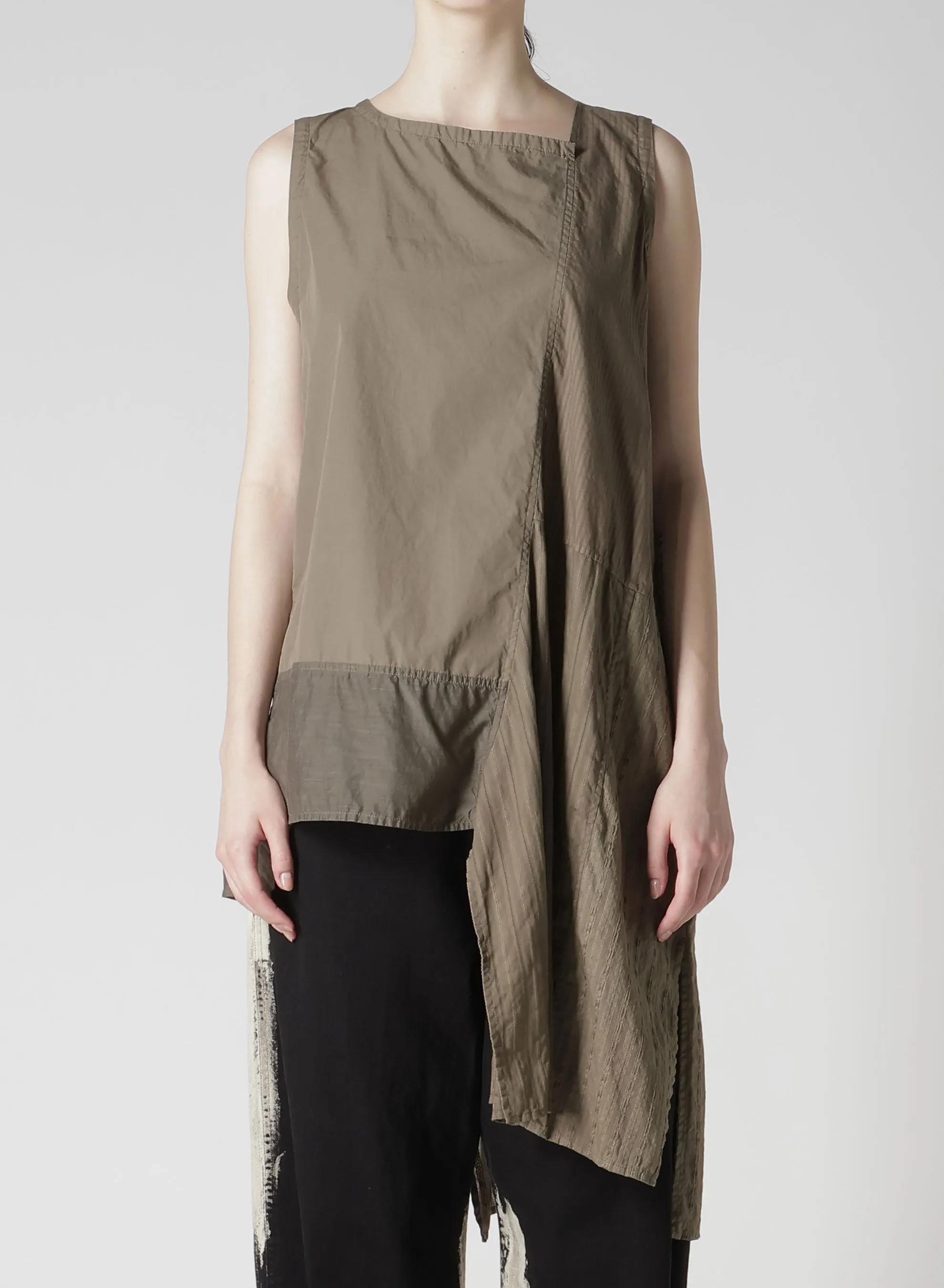PATCHWORK ASYMETERIC SLEEVELESS BLOUSE sold by Yohji Yamamoto product image thumbnail 2