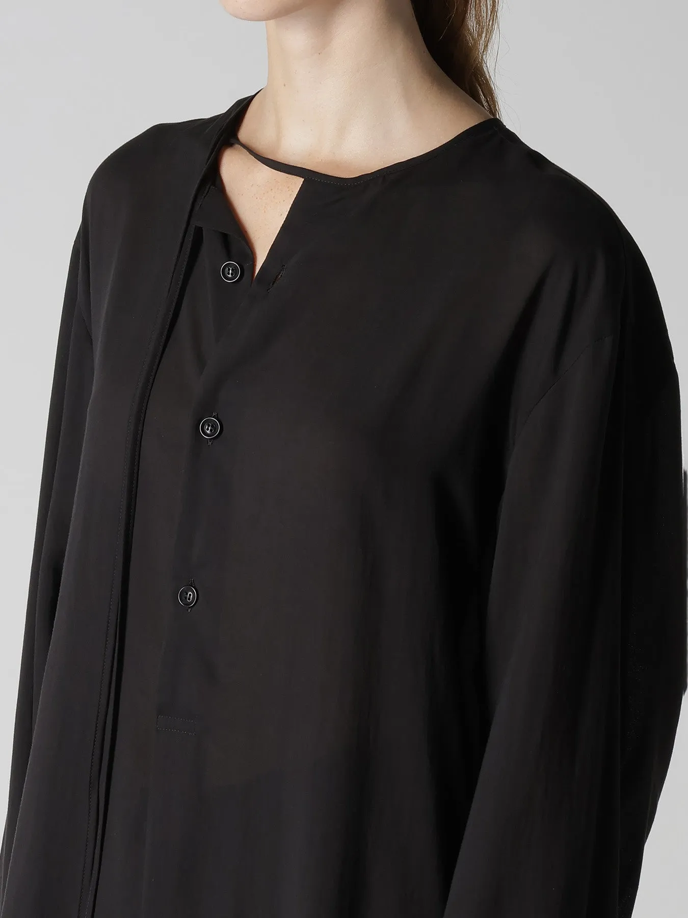 CELLULOSE LAWN DRAW STRING BLOUSE sold by Yohji Yamamoto product image thumbnail 3