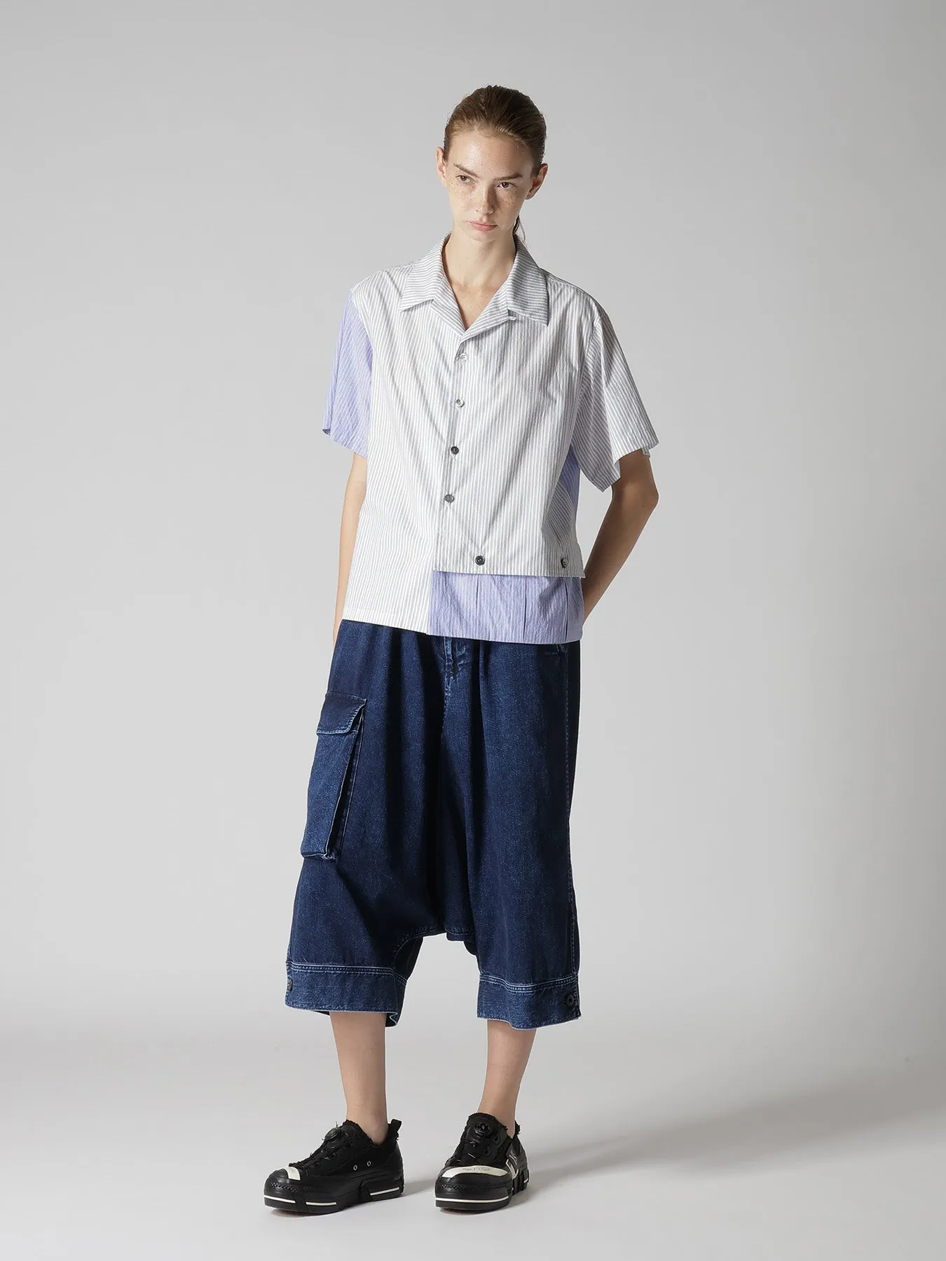 OPEN COLLAR SHORT SLEEVE BLOUSE sold by Yohji Yamamoto product image thumbnail 5