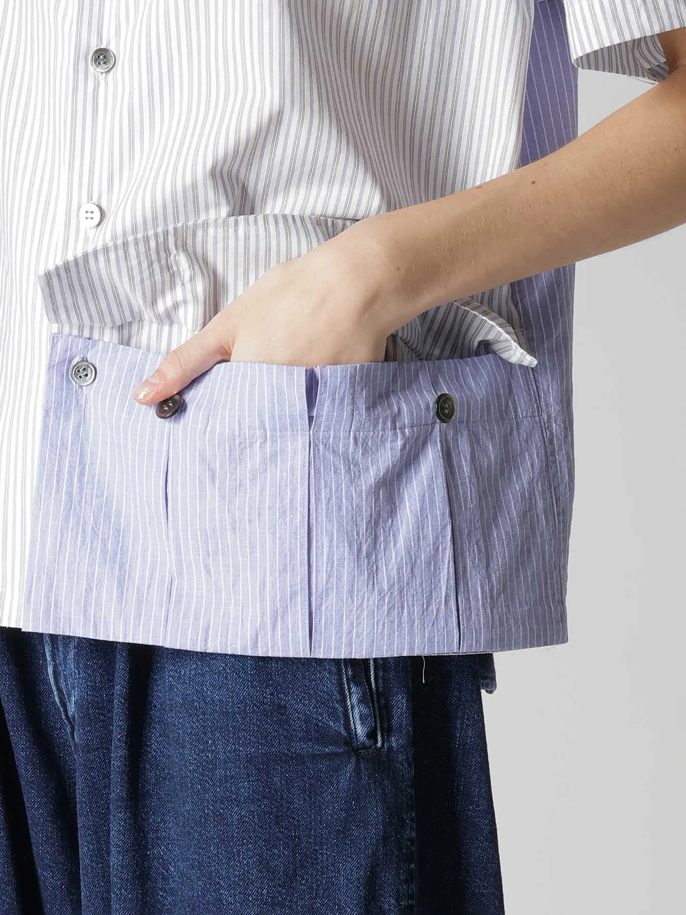 OPEN COLLAR SHORT SLEEVE BLOUSE sold by Yohji Yamamoto product image thumbnail 3