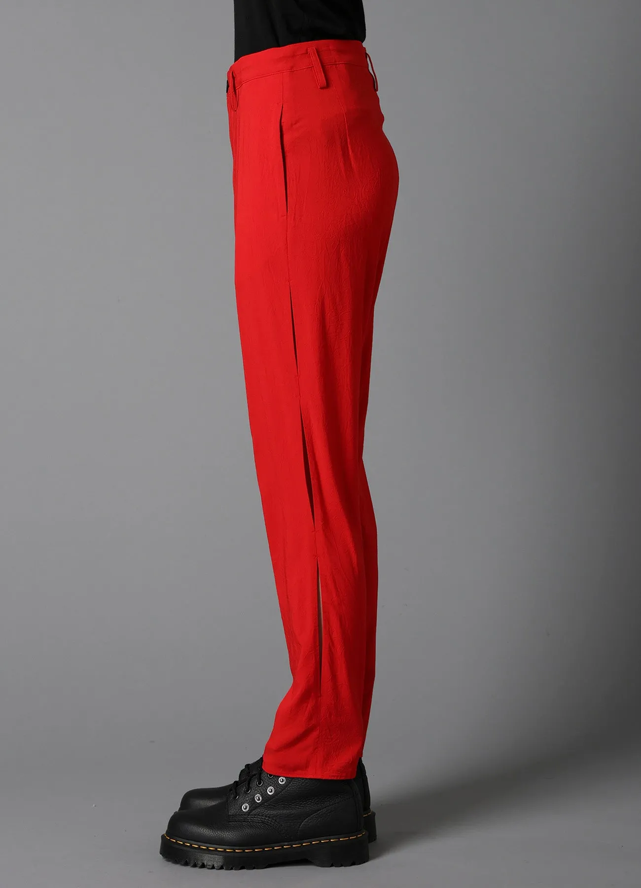 RY/ WRINKLED LAWN SLIT SLIM PANTS sold by Yohji Yamamoto product image thumbnail 3