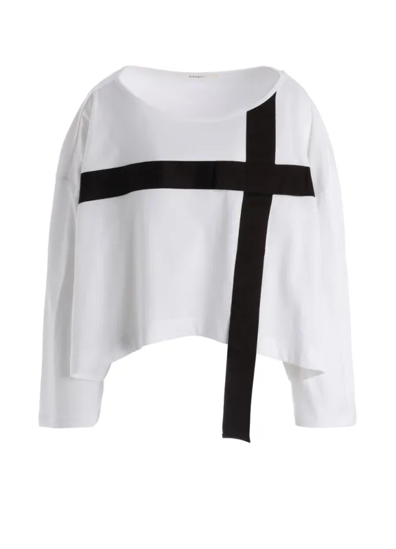 RIBBON TAPE DETAIL LONG-SLEEVE LONG T-SHIRT made by Yohji Yamamoto