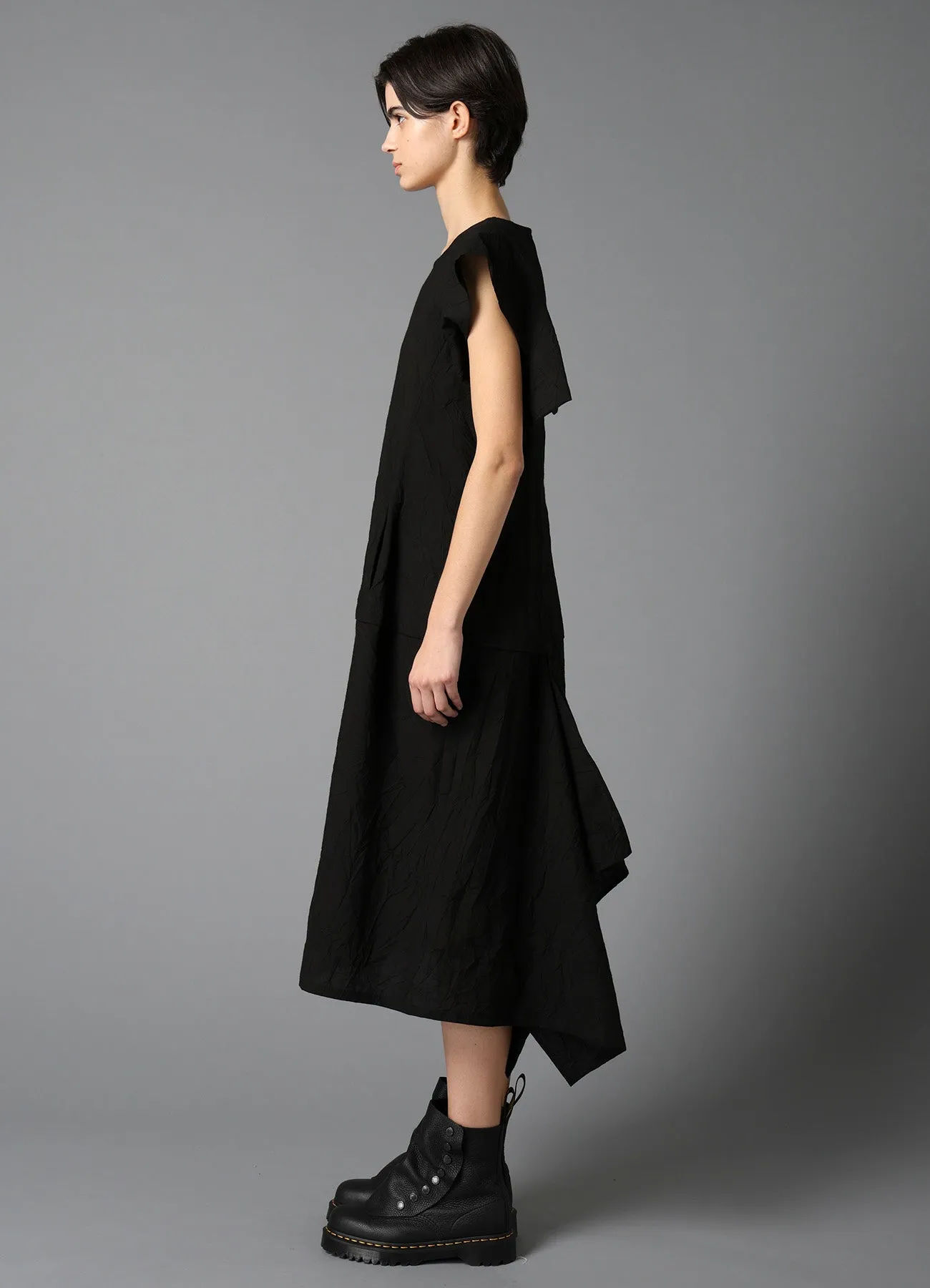 WRINKLED TYPEWRITER DESIGNED SLEEVE DRESS sold by Yohji Yamamoto product image thumbnail 3