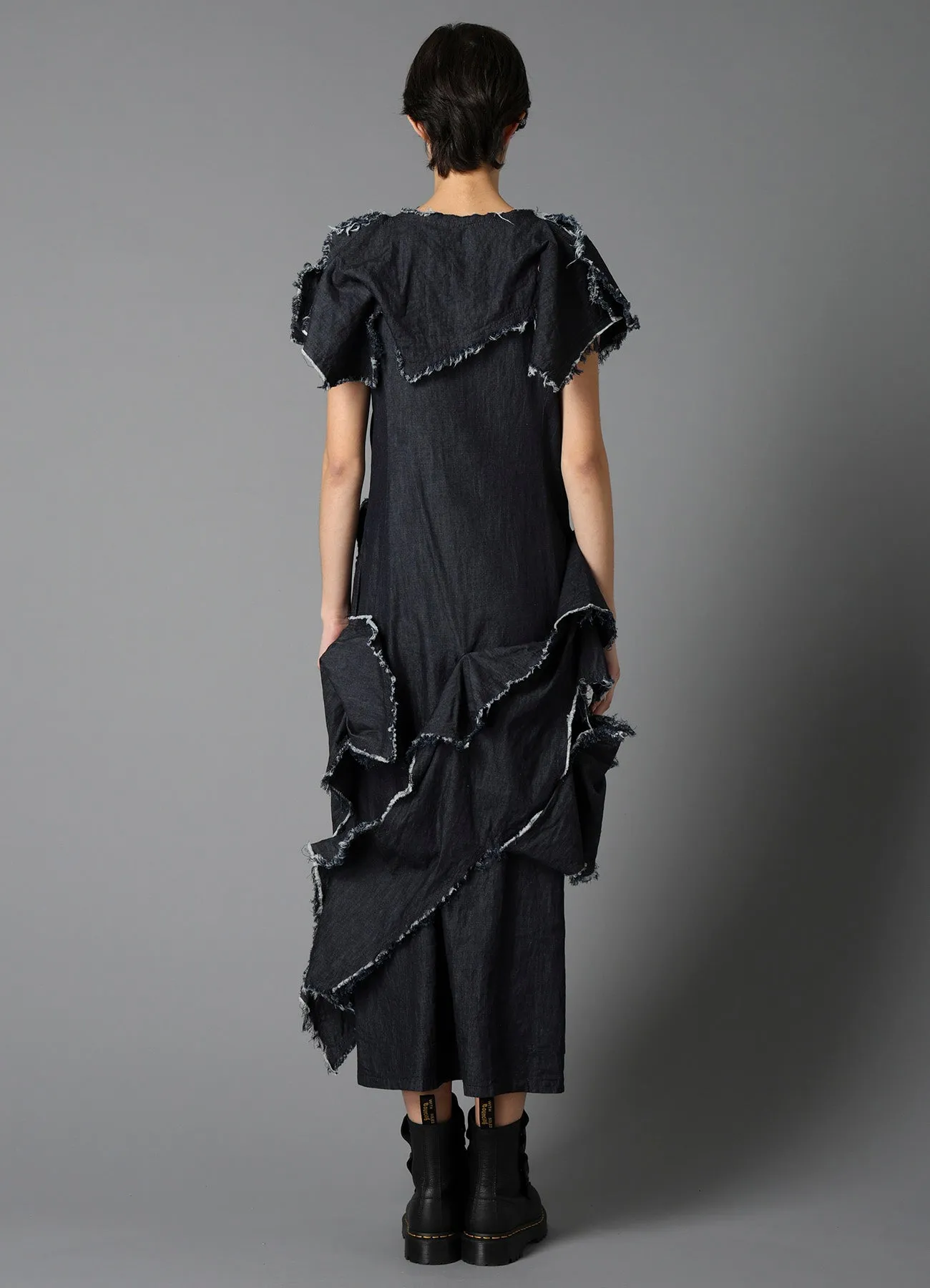 8oz DENIM DESIGNED PANEL DRESS A sold by Yohji Yamamoto product image thumbnail 4