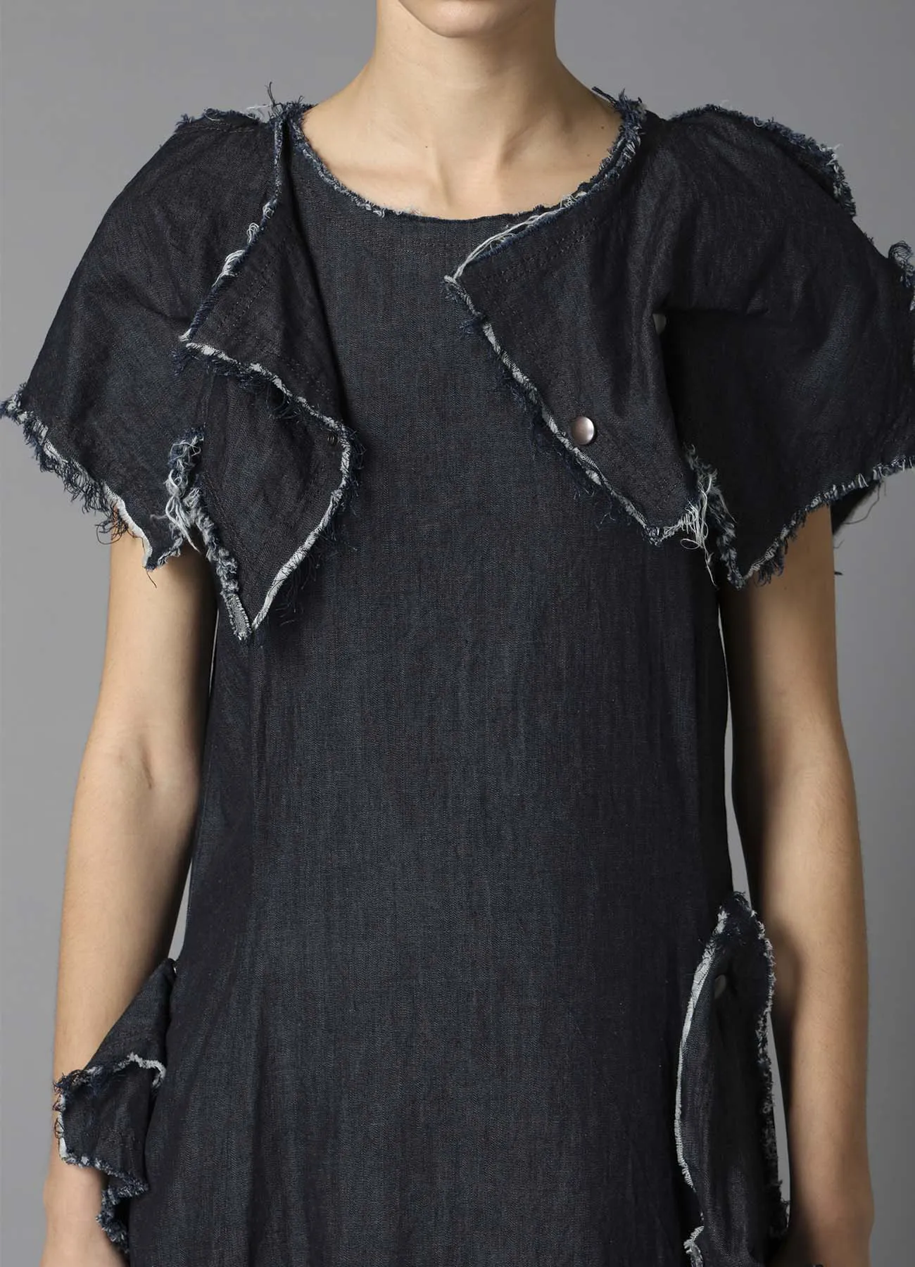 8oz DENIM DESIGNED PANEL DRESS A sold by Yohji Yamamoto product image thumbnail 5