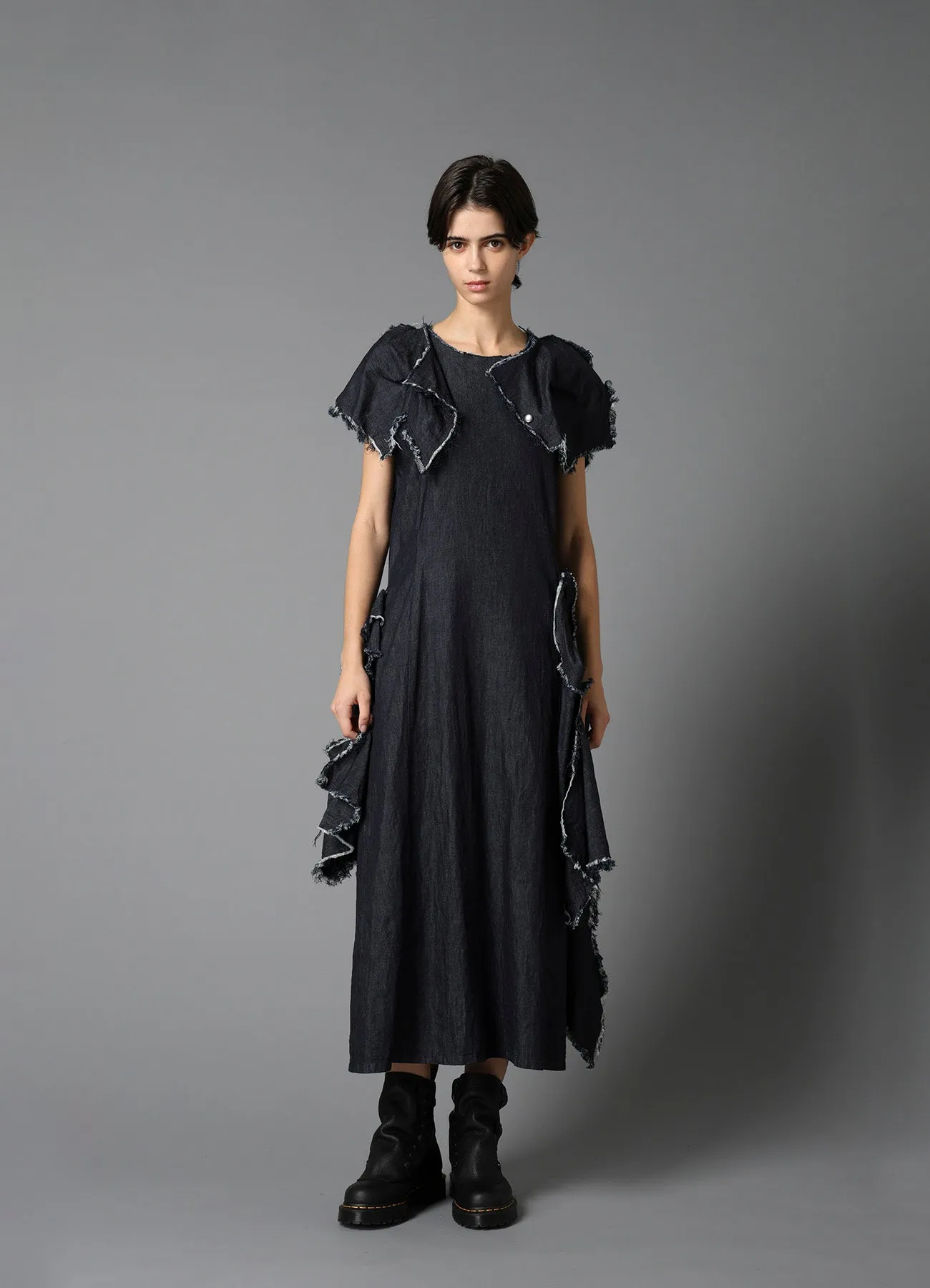 8oz DENIM DESIGNED PANEL DRESS A sold by Yohji Yamamoto product image thumbnail 2