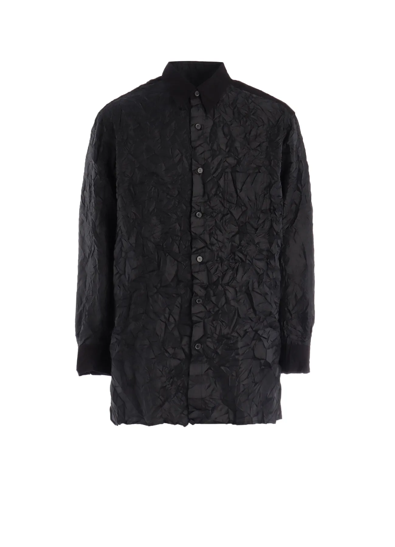 CRUSHED FABRIC LONG SLEEVE SHIRT-BLACK sold by Yohji Yamamoto
