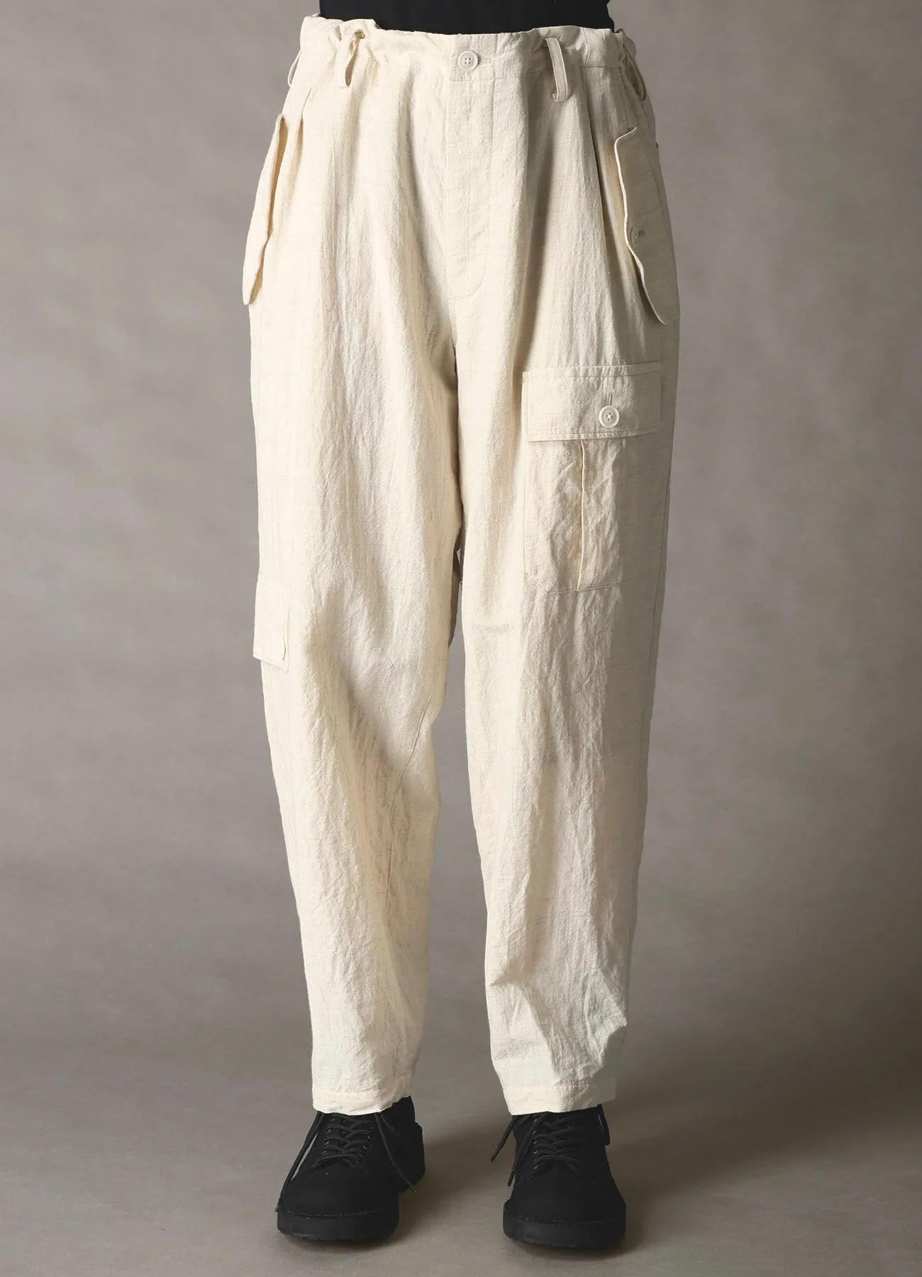 COTTON WOOL FLAX BROAD POCKET SLIM PANTS sold by Yohji Yamamoto product image thumbnail 5