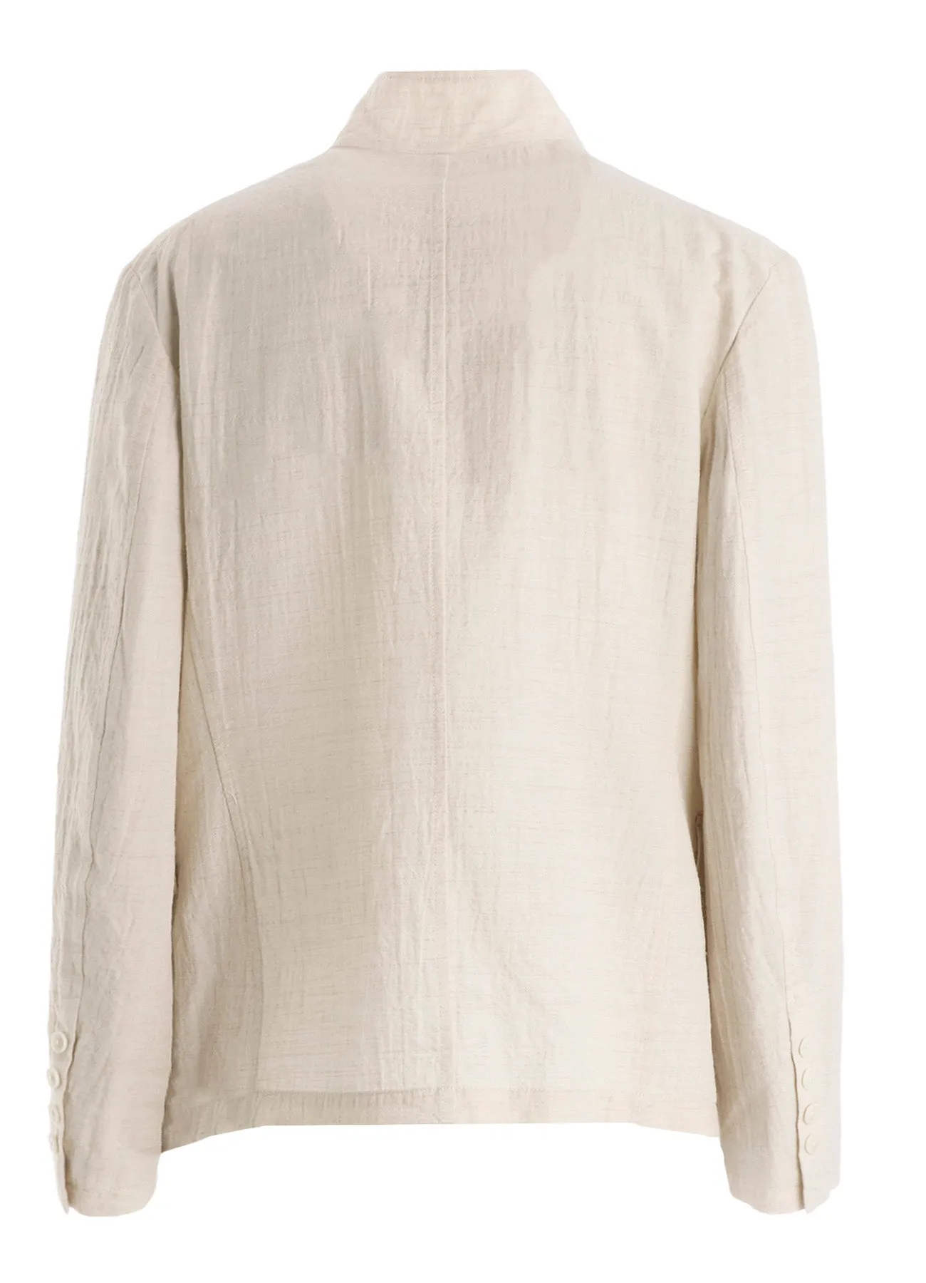 COTTON WOOL FLAX BROAD STAND COLLAR JACKET sold by Yohji Yamamoto product image thumbnail 4