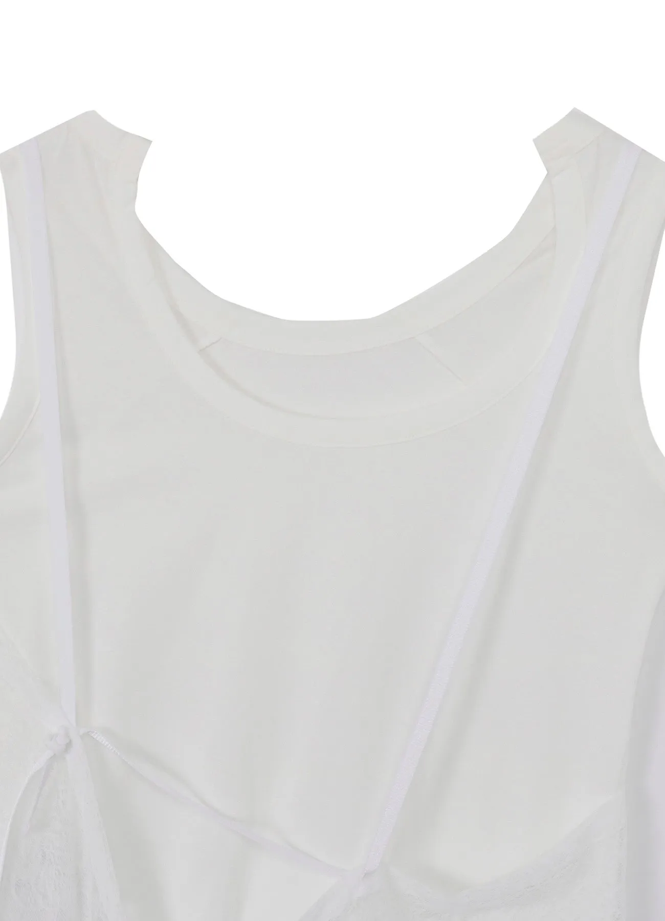 COTTON SINGLE JERSEY LACE TANK TOP sold by Yohji Yamamoto product image thumbnail 4