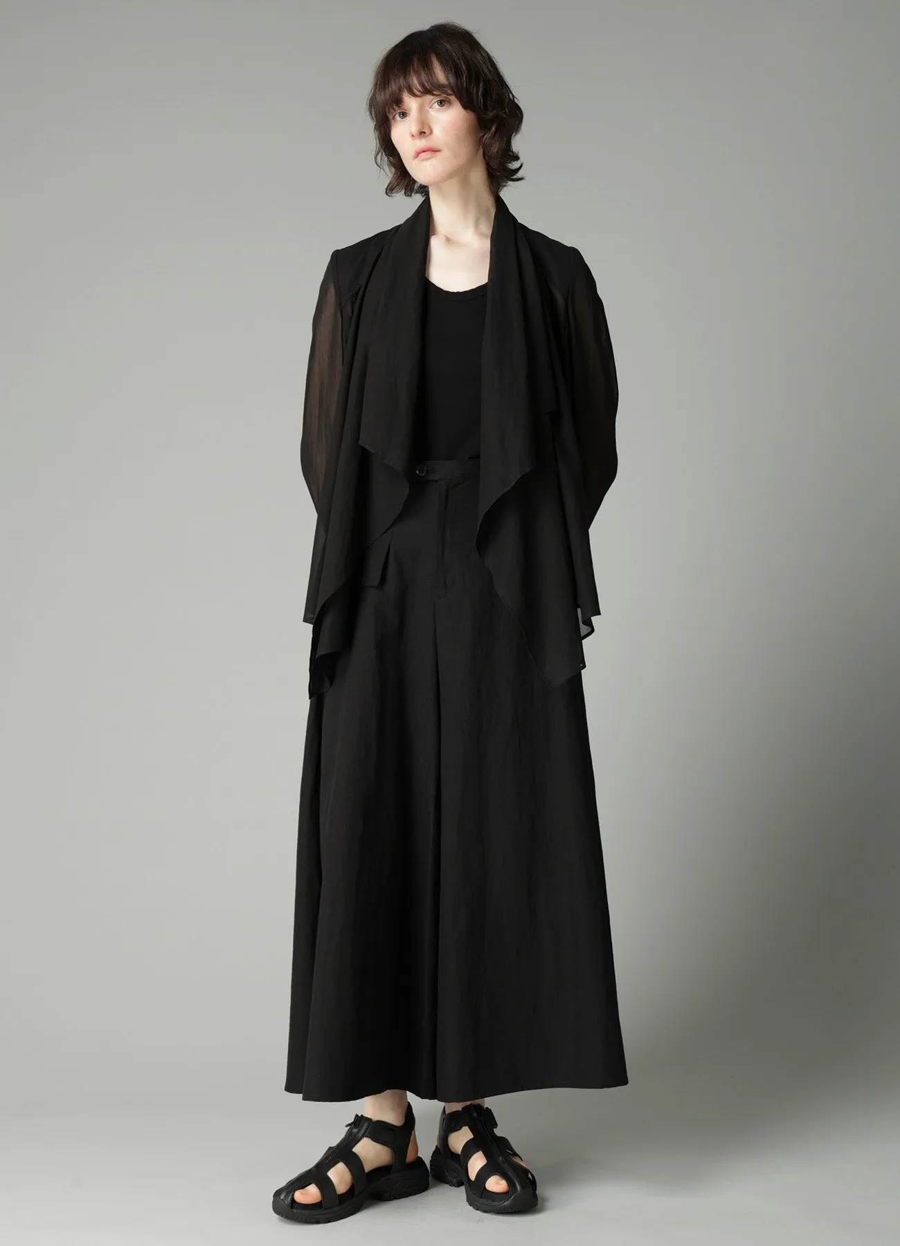 VOILE FRONT DRAPED DETAIL JACKET sold by Yohji Yamamoto product image thumbnail 2