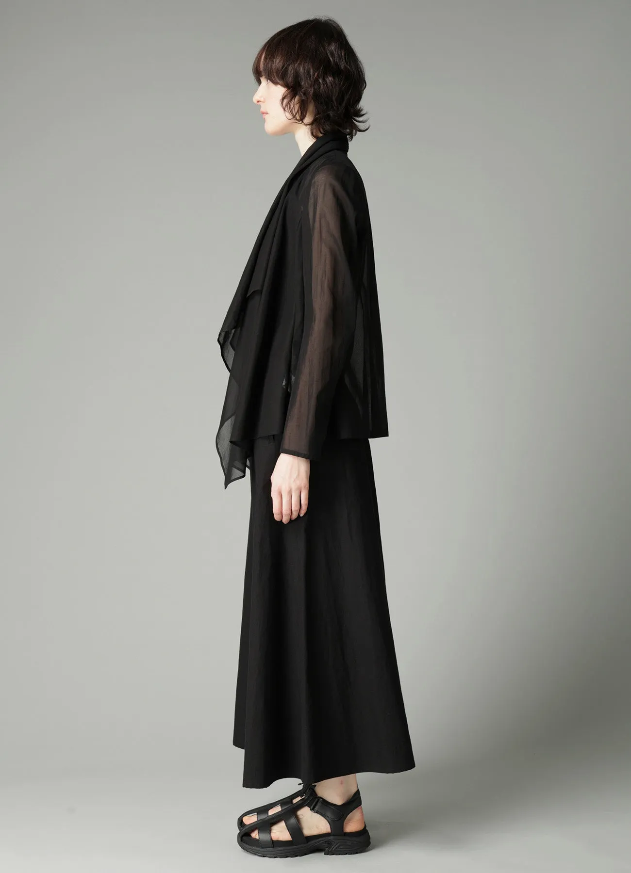 VOILE FRONT DRAPED DETAIL JACKET sold by Yohji Yamamoto product image thumbnail 4