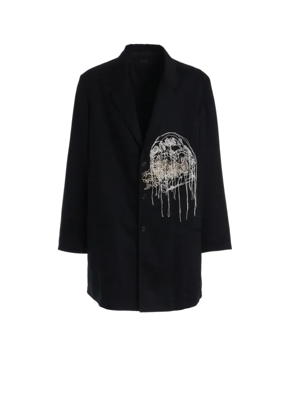 COTTON TWILL SKULL EMBROIDERY JACKET made by Yohji Yamamoto