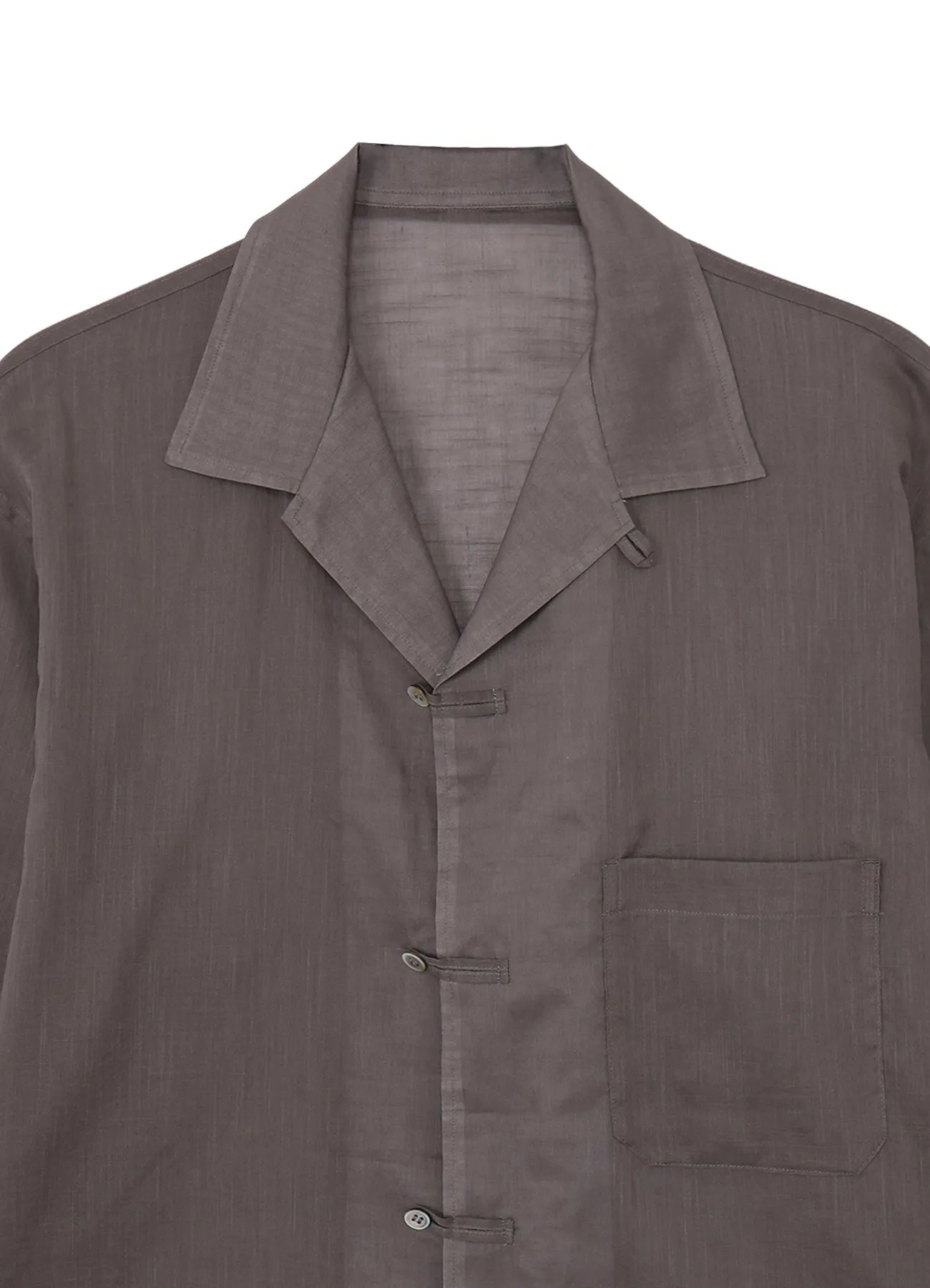 COTTON/LINEN SLAB LAWN OPEN COLLAR BLOUSE sold by Yohji Yamamoto product image thumbnail 5