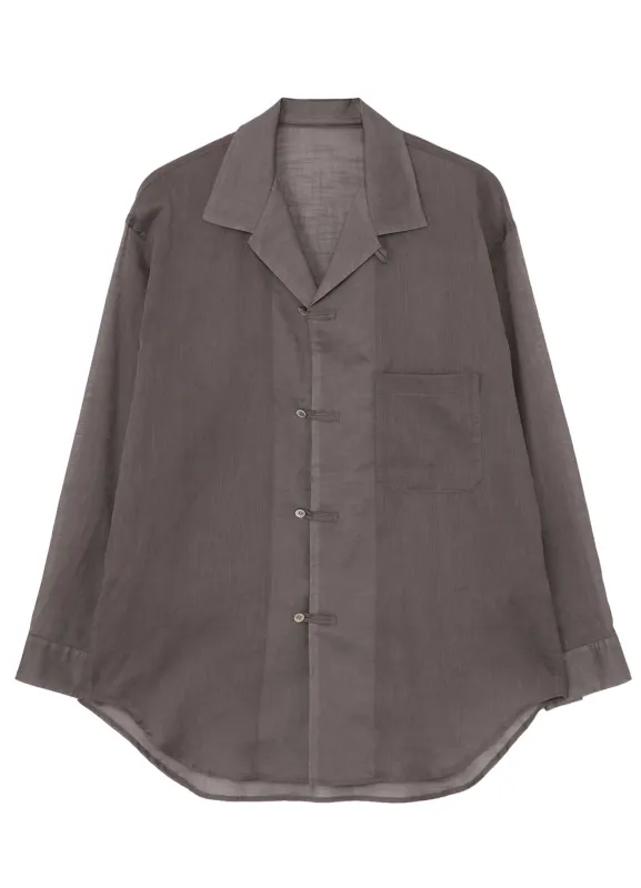 COTTON/LINEN SLAB LAWN OPEN COLLAR BLOUSE made by Yohji Yamamoto