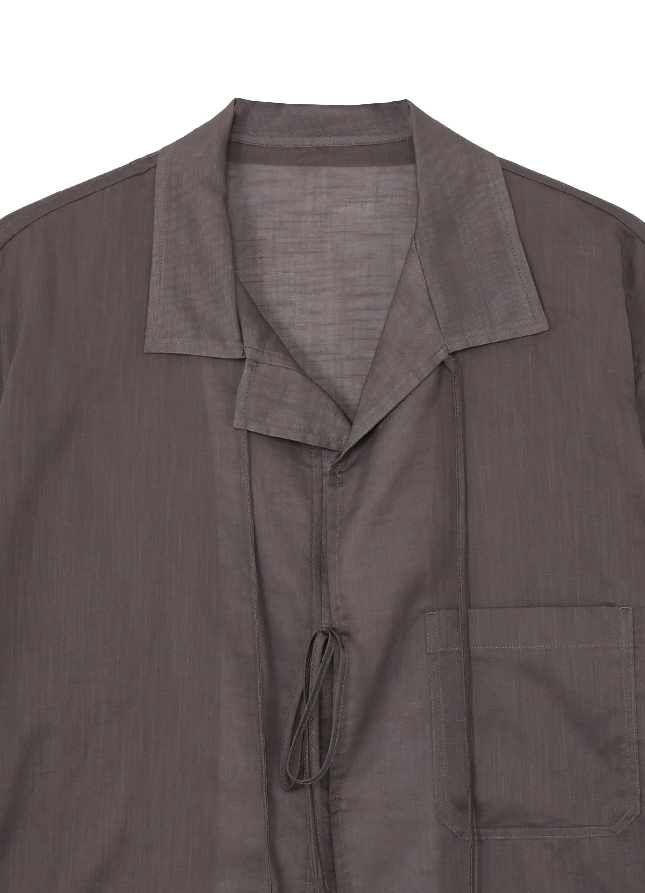 COTTON/LINEN SLAB LAWN RIBBON BLOUSE sold by Yohji Yamamoto product image thumbnail 4