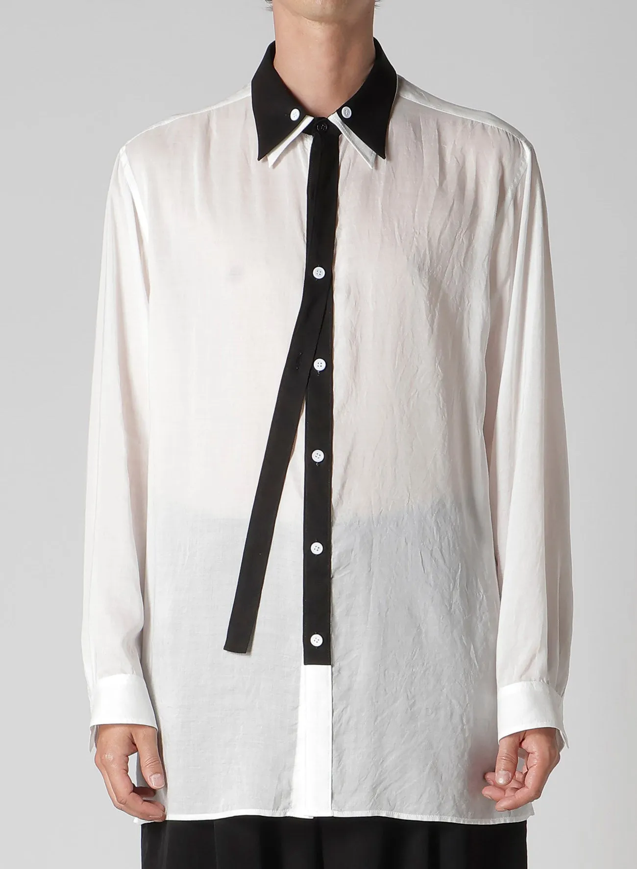 CELLULOSE LAWN DOUBLE COLLAR BLOUSE sold by Yohji Yamamoto product image thumbnail 2