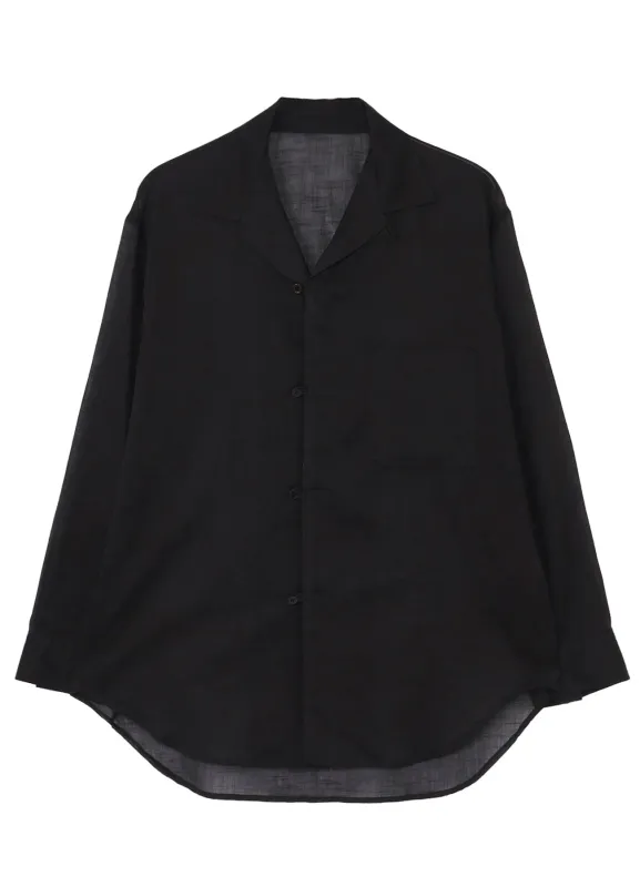 COTTON/LINEN SLAB LAWN OPEN COLLAR BLOUSE made by Yohji Yamamoto