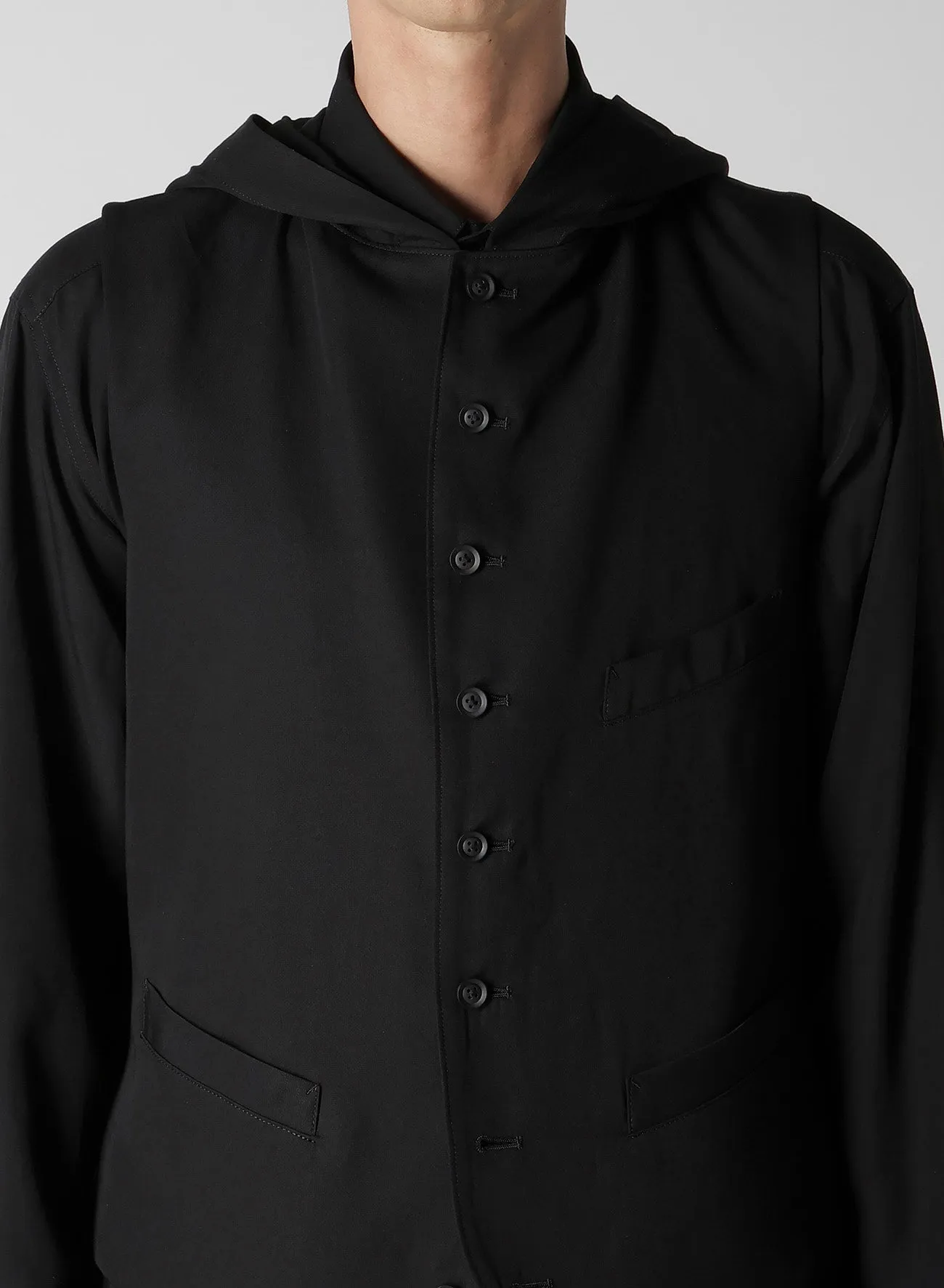 RE CELLULOSE GABARDINE HOODED VEST sold by Yohji Yamamoto product image thumbnail 3