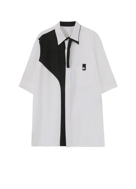 COTTON BROAD BLACK AND WHITE TRIPLE COLLAR BLOUSE made by Yohji Yamamoto