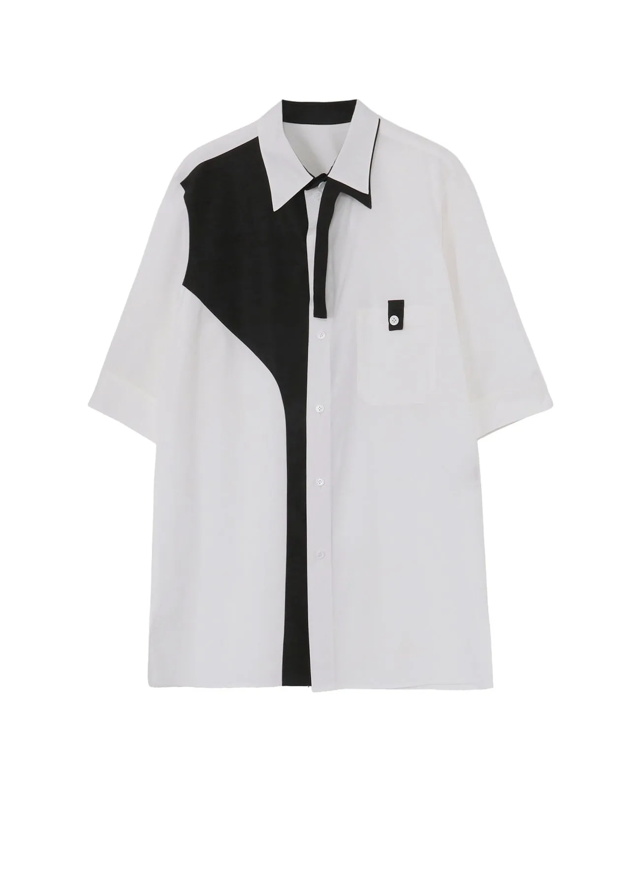 COTTON BROAD BLACK AND WHITE TRIPLE COLLAR BLOUSE sold by Yohji Yamamoto