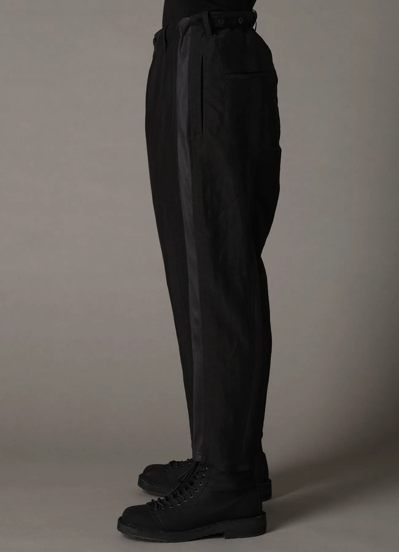 CUPRO/LINEN GABARDINE 4-TAPE LINE PANTS sold by Yohji Yamamoto product image thumbnail 5