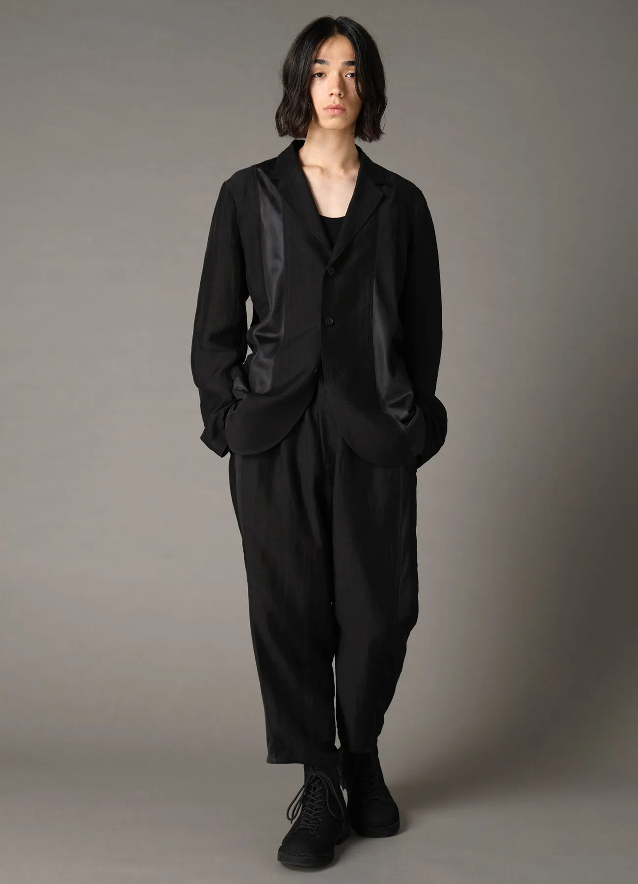 CUPRO/LINEN GABARDINE 4-TAPE LINE PANTS sold by Yohji Yamamoto product image thumbnail 3