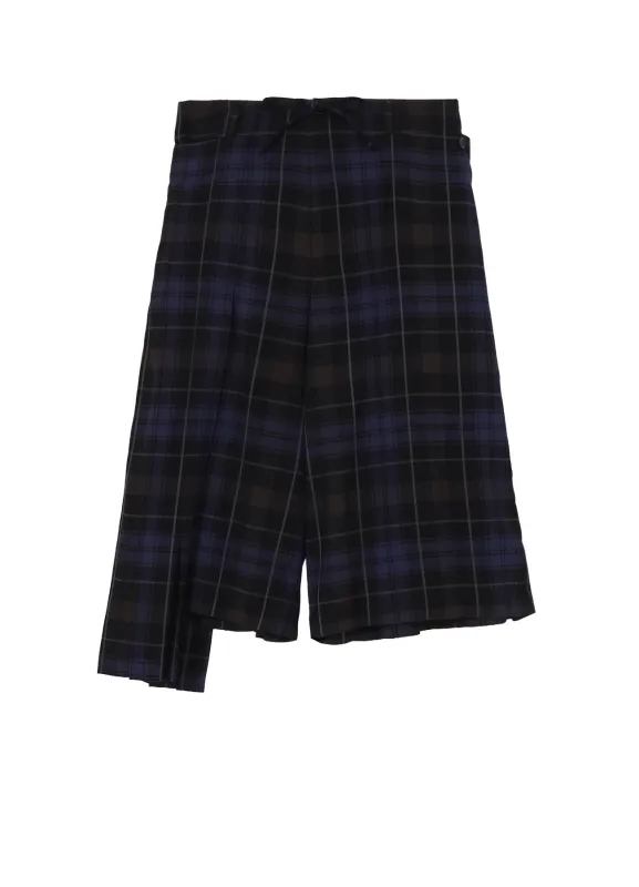 <PIECE UNIQUE>RY PLAID PLEATS PANEL PANTS made by Yohji Yamamoto