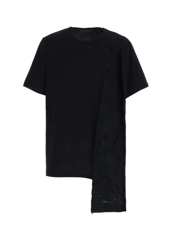 ASYMMETRY DESIGN LONG-SLEEVED T-SHIRT WITH SHEER JACQUARD FABRIC made by Yohji Yamamoto