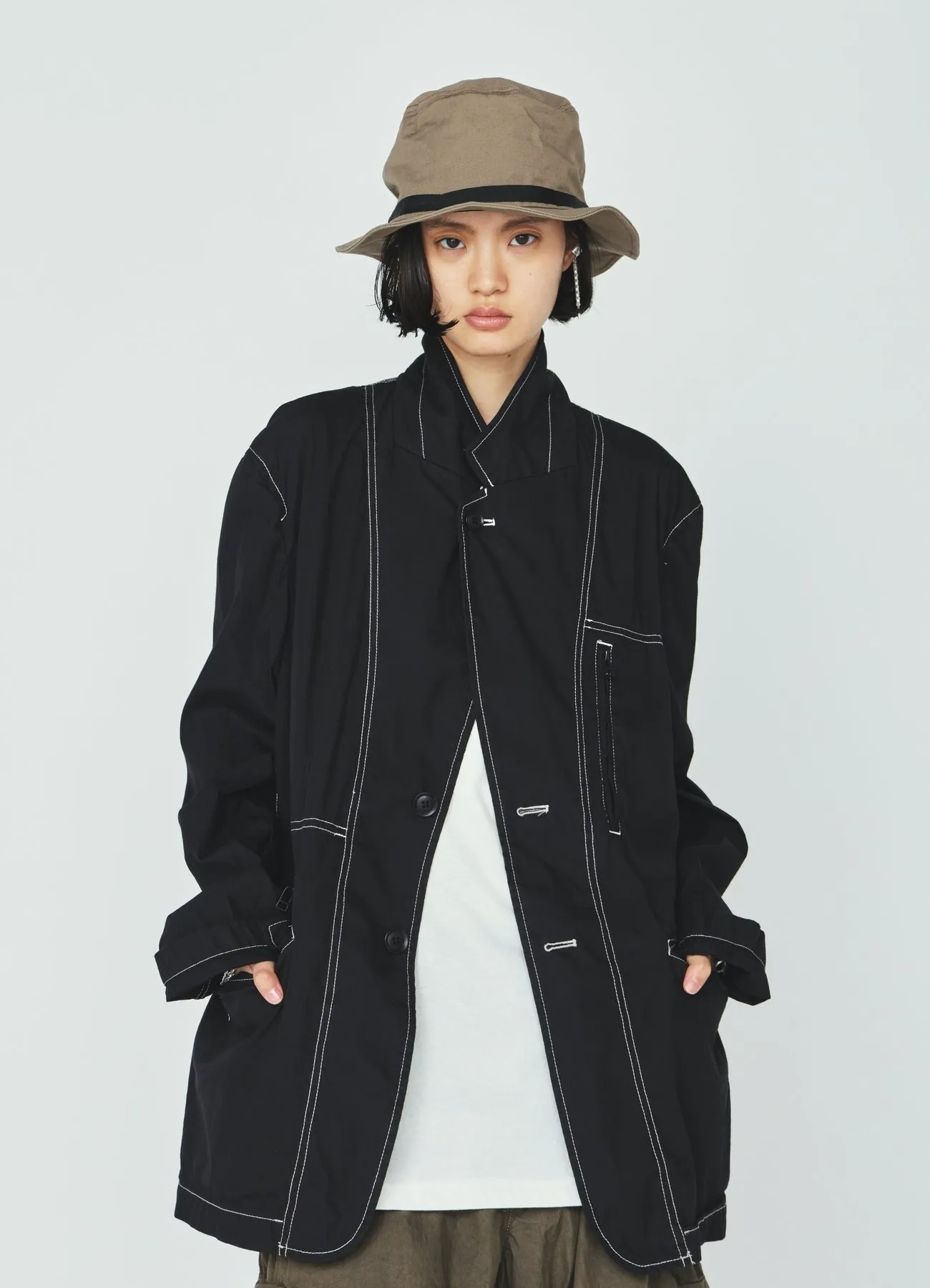 COTTON/NYLON WEATHER CLOTH ZIP-POCKET JACKET sold by Yohji Yamamoto product image thumbnail 5