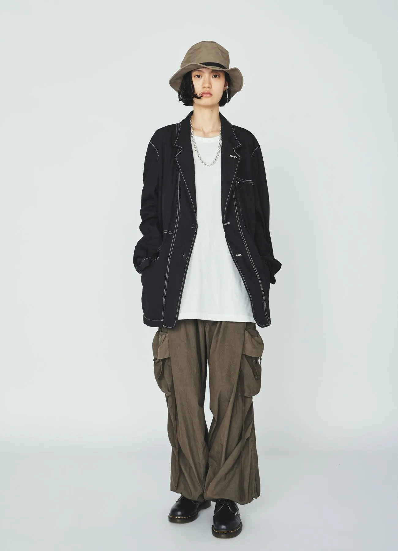 COTTON/NYLON WEATHER CLOTH ZIP-POCKET JACKET sold by Yohji Yamamoto product image thumbnail 2