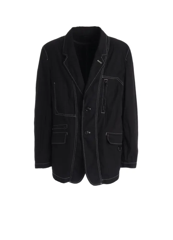 COTTON/NYLON WEATHER CLOTH ZIP-POCKET JACKET made by Yohji Yamamoto