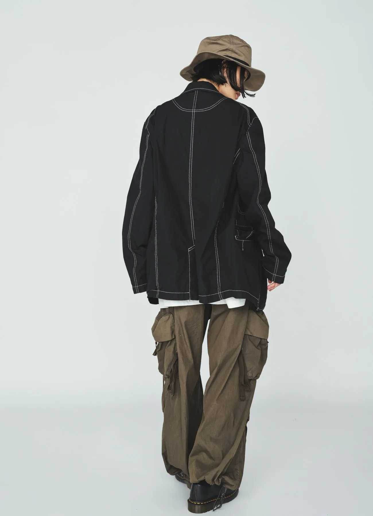 COTTON/NYLON WEATHER CLOTH ZIP-POCKET JACKET sold by Yohji Yamamoto product image thumbnail 3