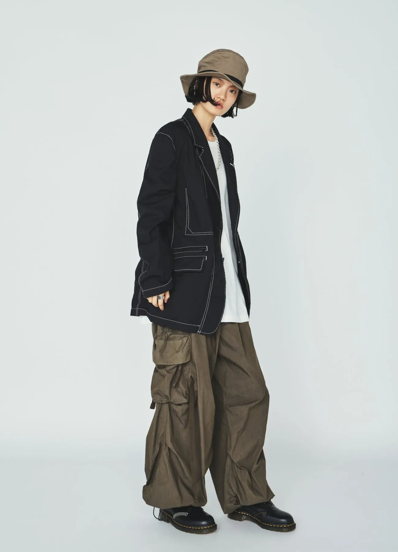 COTTON/NYLON WEATHER CLOTH ZIP-POCKET JACKET sold by Yohji Yamamoto product image thumbnail 4
