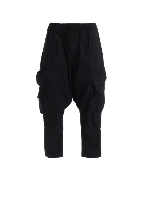 COTTON/NYLON WEATHER CLOTH SAROUEL PANTS WITH GUSSETED POCKETS made by Yohji Yamamoto