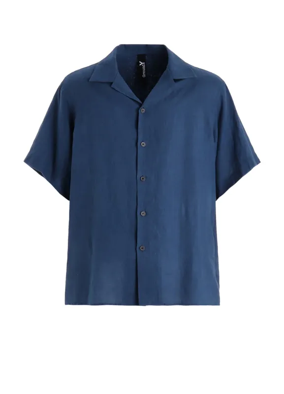 WASHED LINEN CANVAS OPEN COLLAR SHIRT made by Yohji Yamamoto