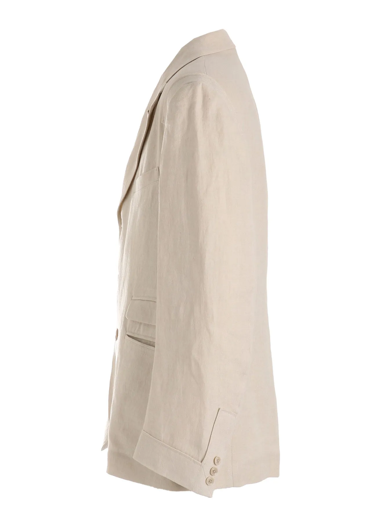 【PIECE UNIQUE】UN-DYED LINEN TWILL PATCH JACKET sold by Yohji Yamamoto product image thumbnail 4