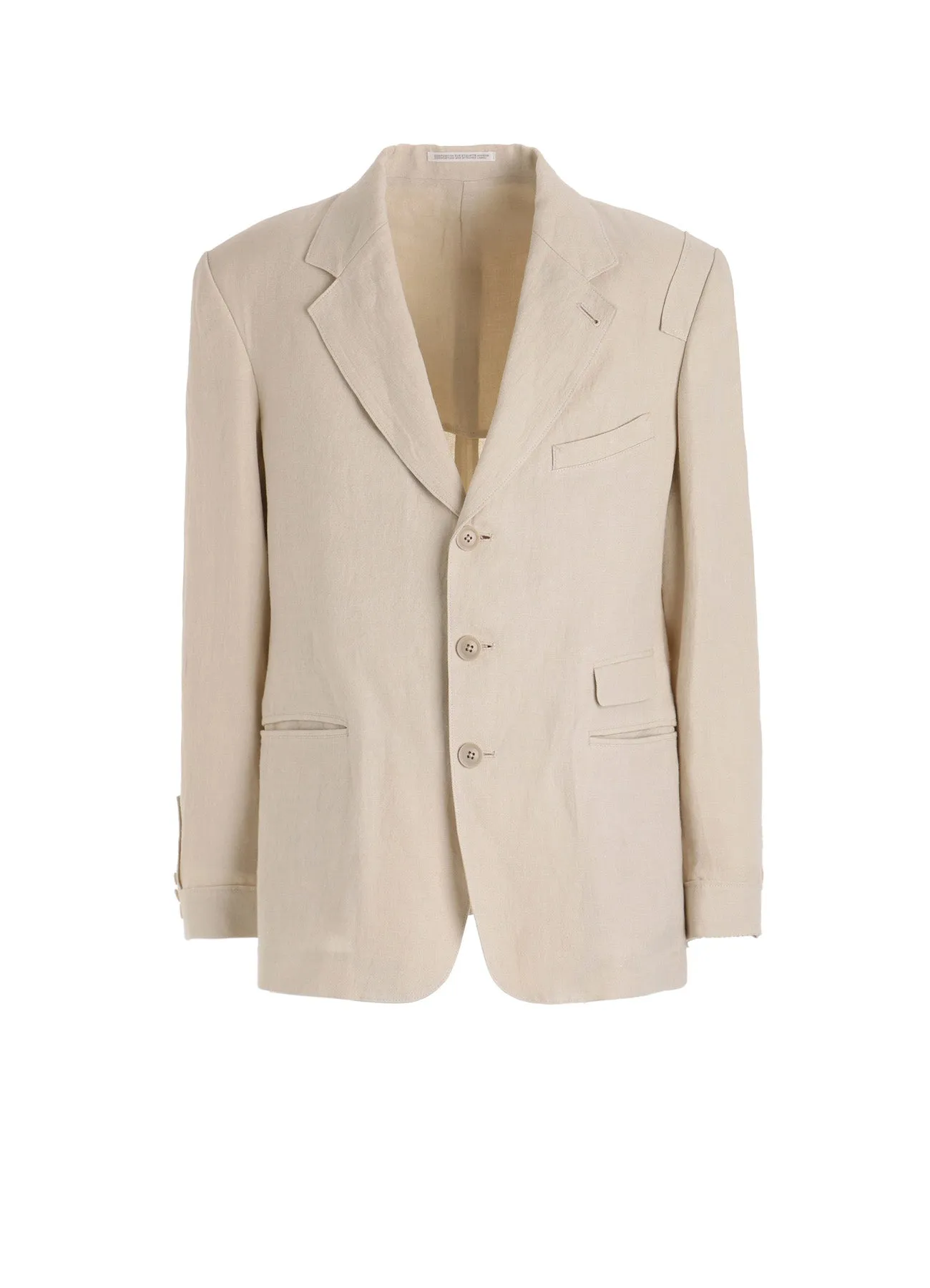 【PIECE UNIQUE】UN-DYED LINEN TWILL PATCH JACKET sold by Yohji Yamamoto