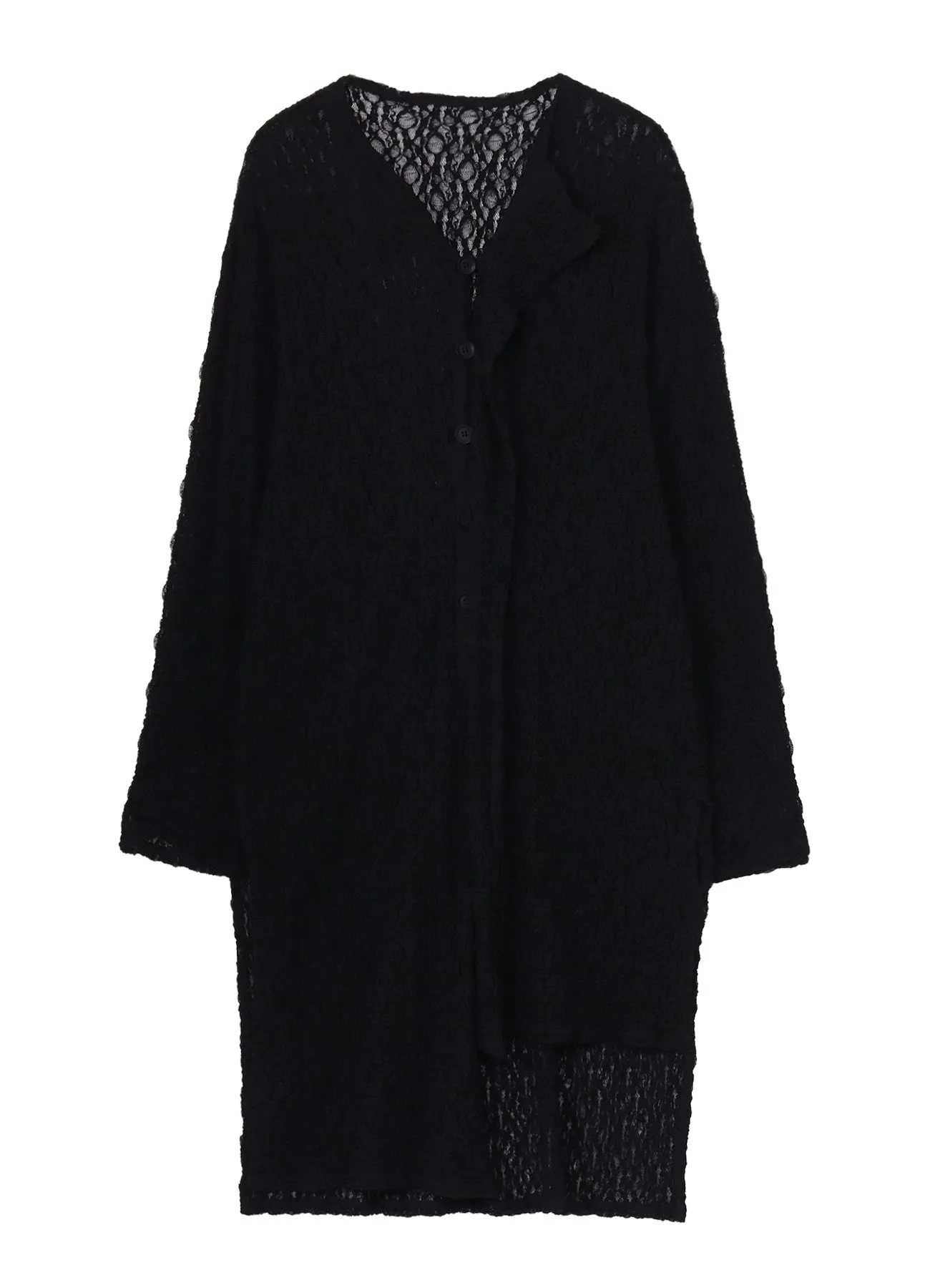 WRINKLE FLOWER SHIRRING UNBALANCED HEM CARDIGAN sold by Yohji Yamamoto product image thumbnail 2
